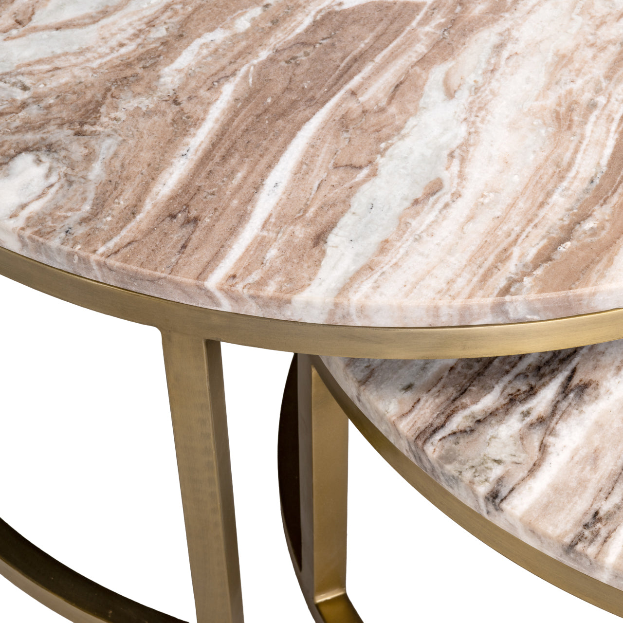 Kaffeetisch-Set BOTTEGA gold mit Marmorplatte