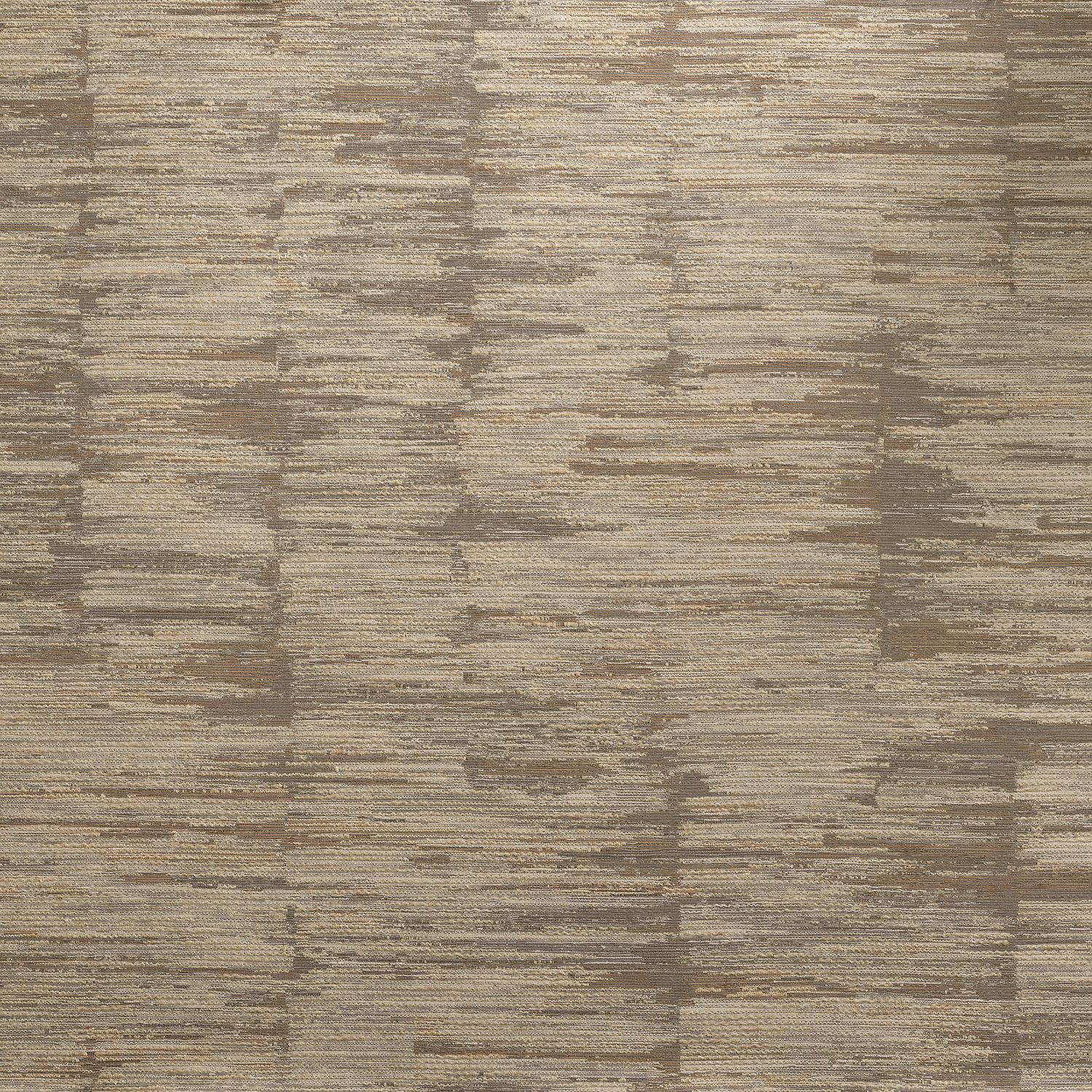 Textile wallpaper with a structured stripe design ALCHEMILLA - TAUPE/MORDORÉ brown with beige