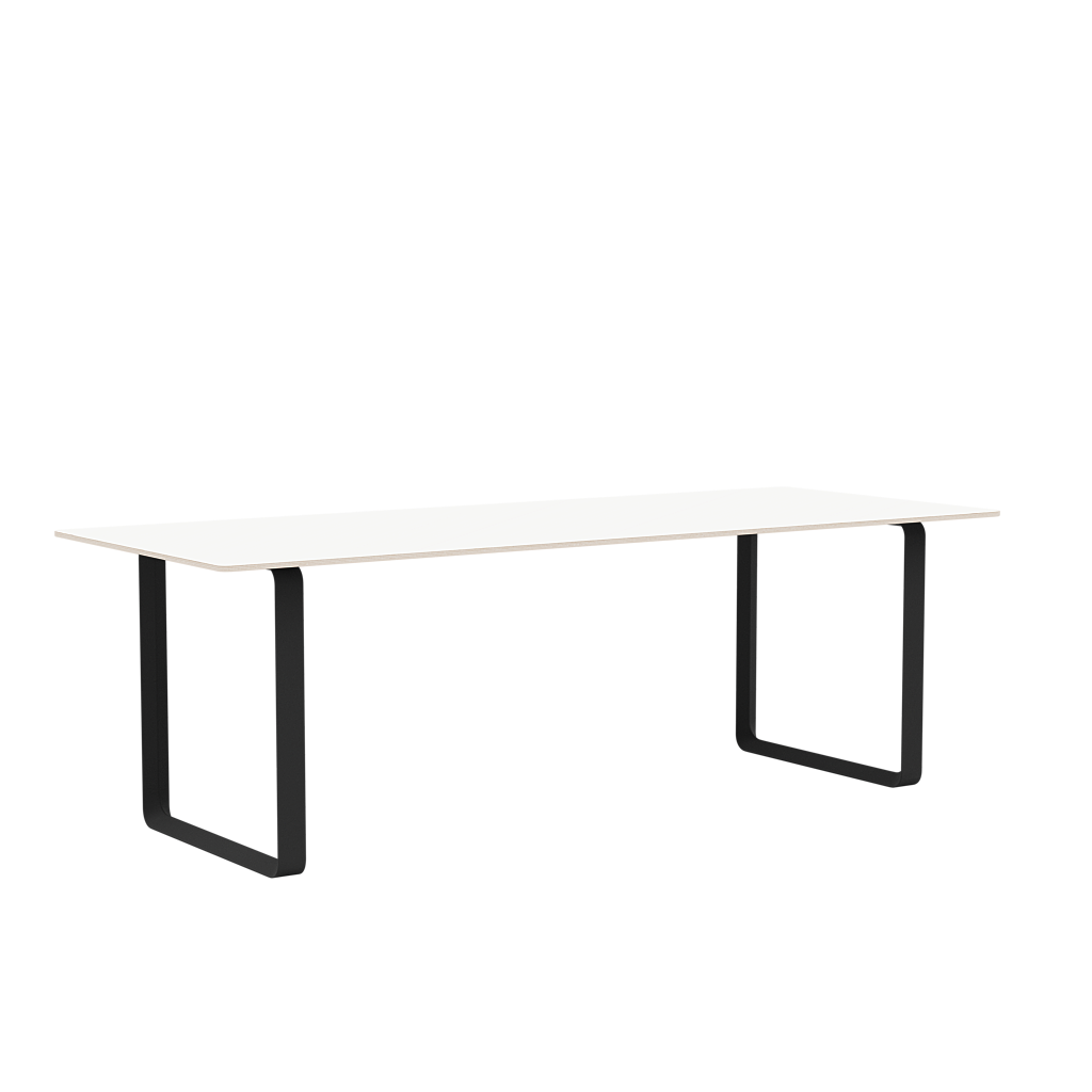 Tisch 70/70 weiß mit schwarzem Gestell