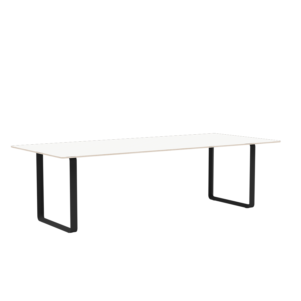 Tisch 70/70 weiß mit schwarzem Gestell