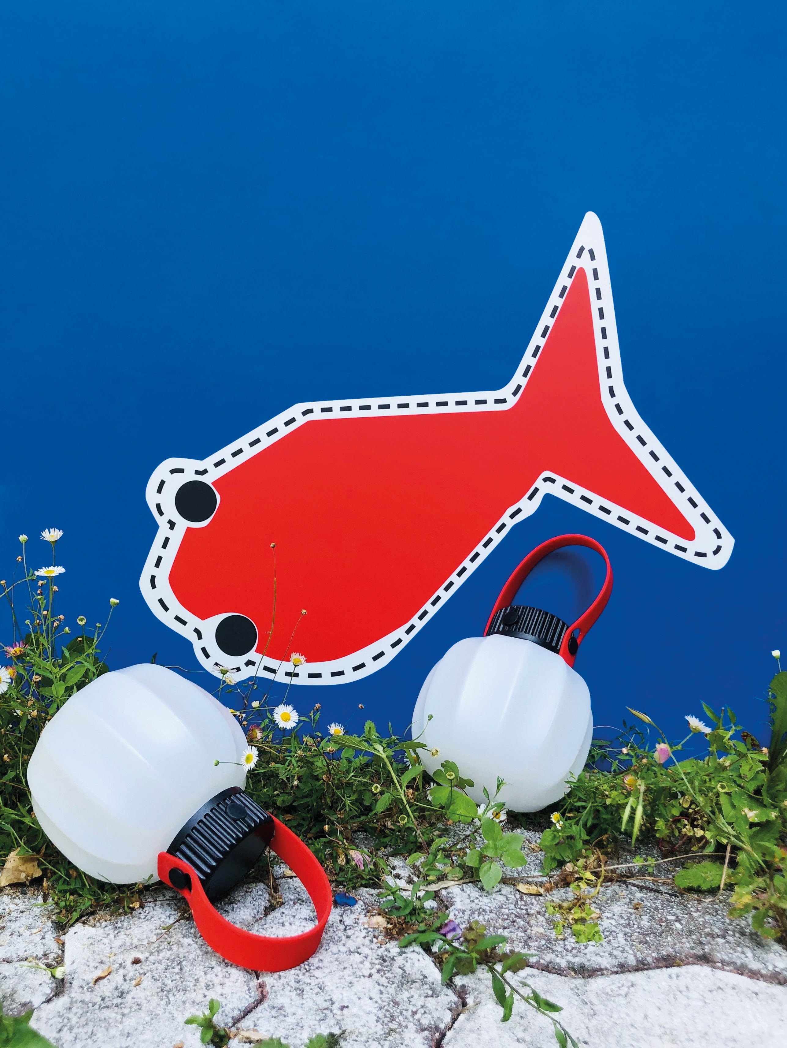 Lampa przenośna zewnętrzna KIKI biały z silikonowym uchwytem