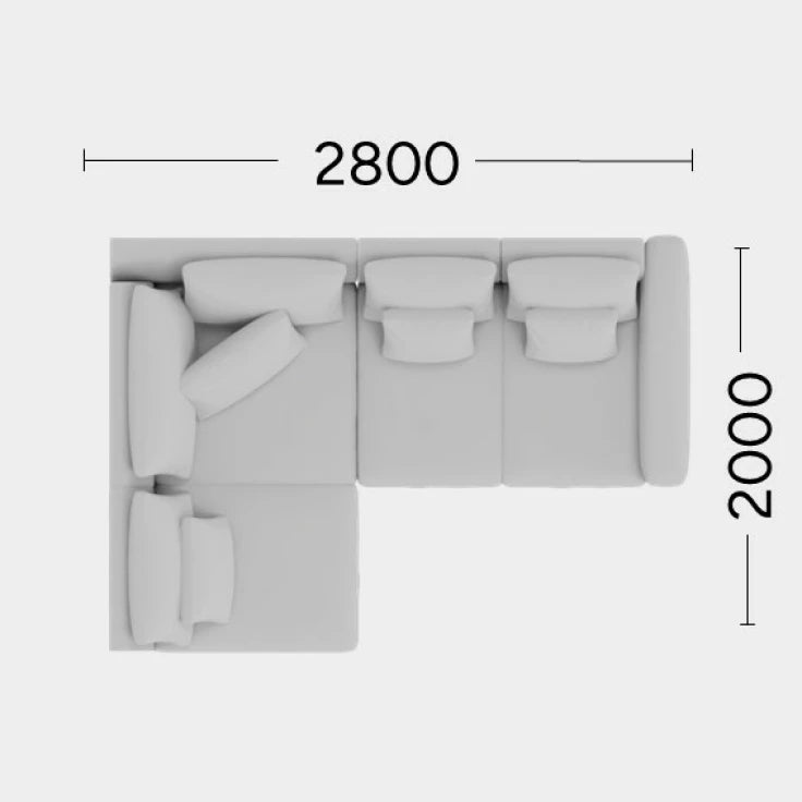 Left-sided modular corner sofa NOOR customizable