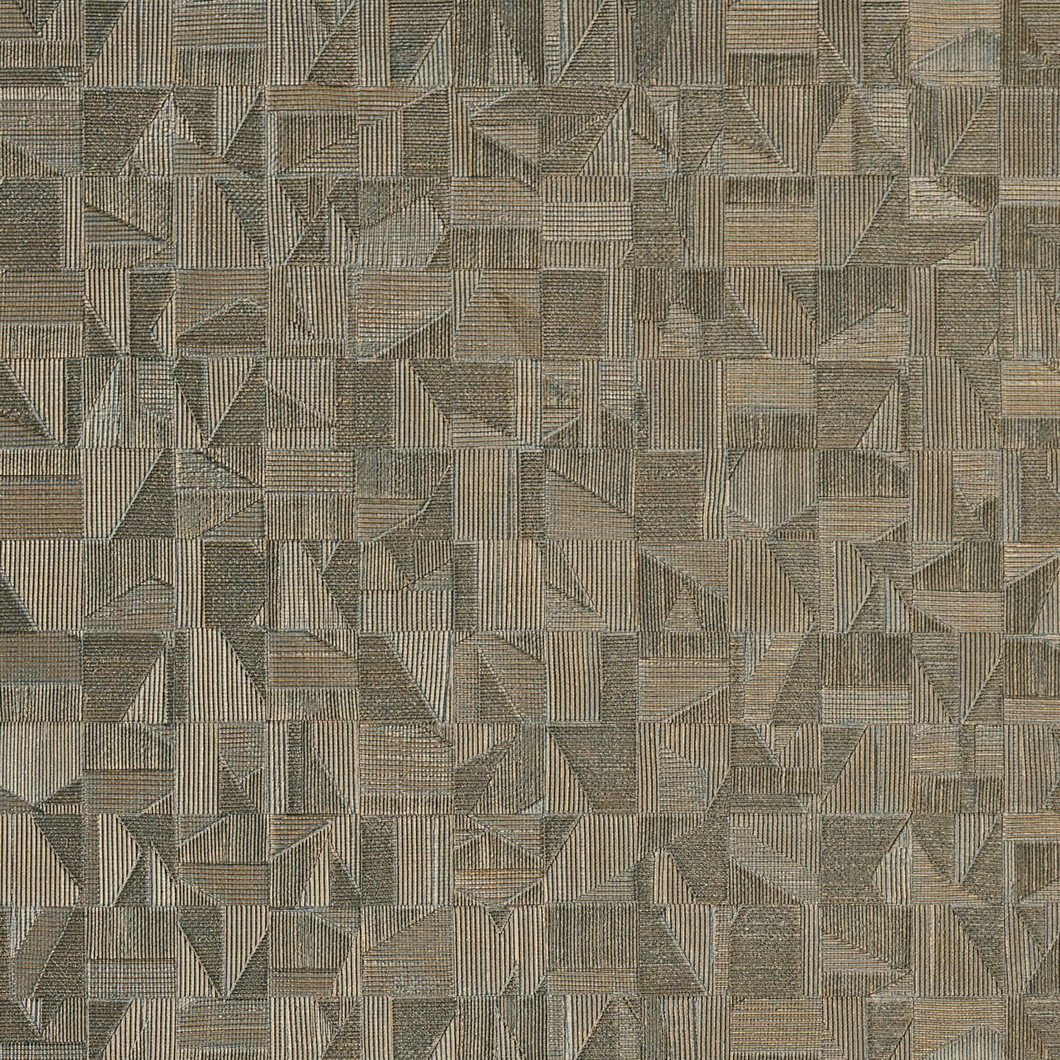 Metallic textured wallpaper with mosaic pattern TIZNIT - KHAKI/GOLD khaki with gold