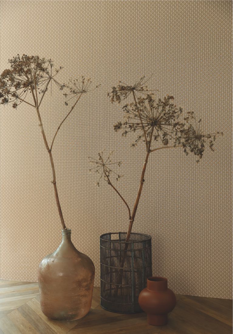 Textured Woven Wallpaper TRENZA - VERT DE GRIS muted green