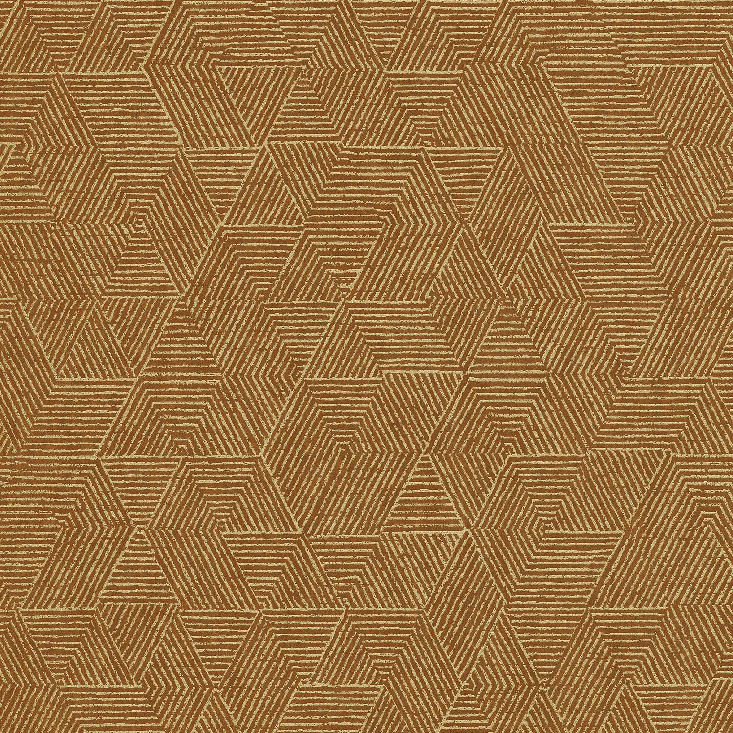 Geometric Pattern Wallpaper JOSEF - Tobacco Brown