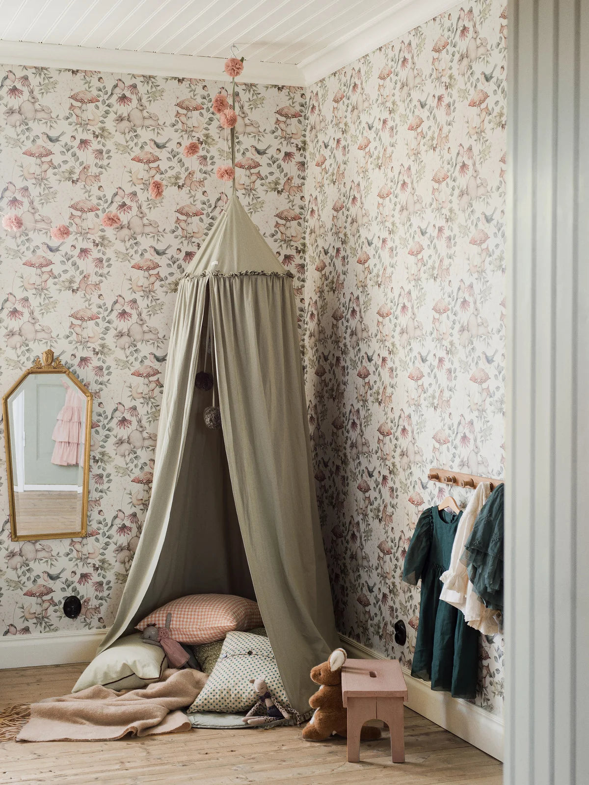 Kinder-Tapete mit Tiermotiv MINOU beige