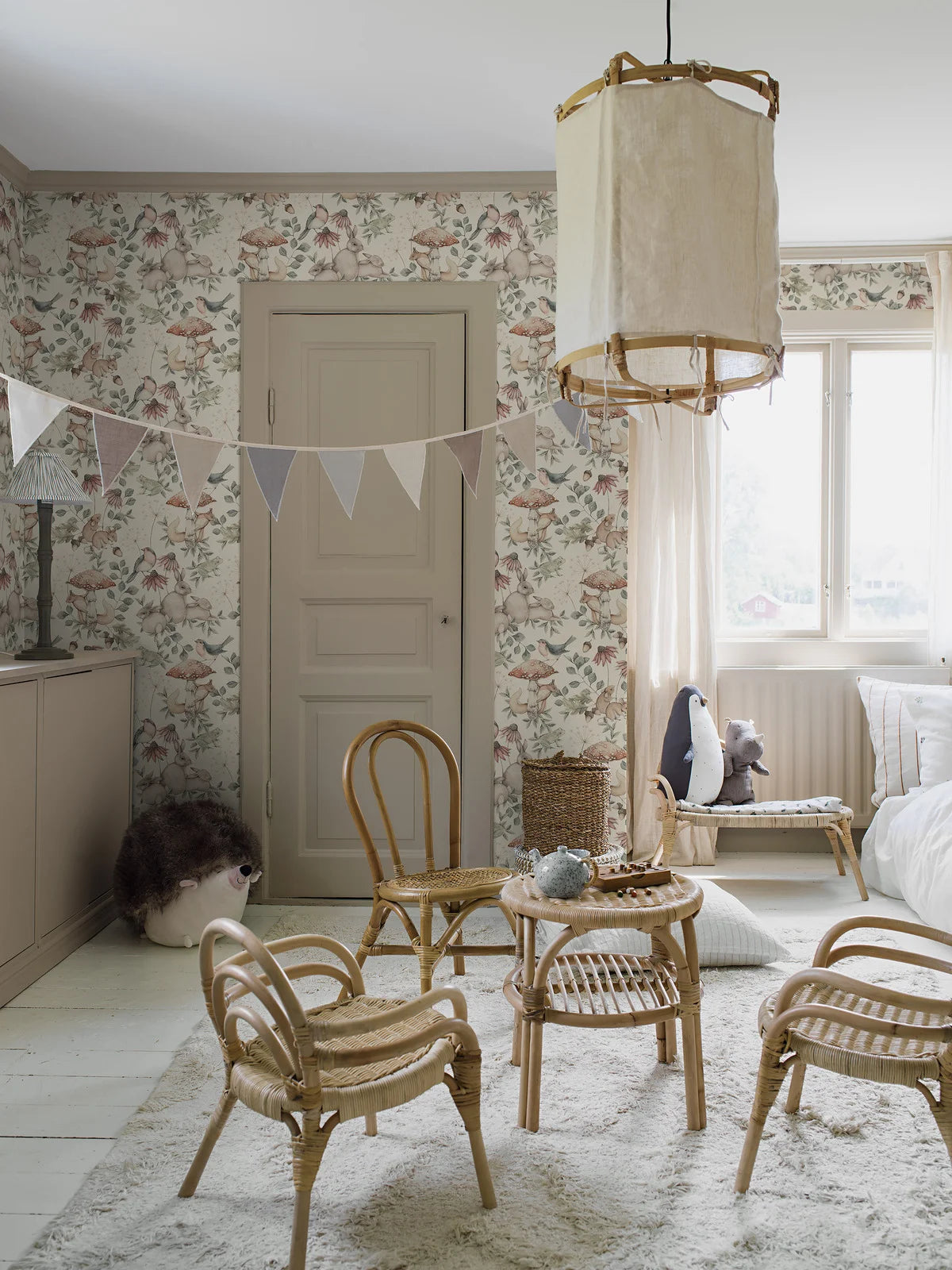 Kinder-Tapete mit Tiermotiv MINOU beige