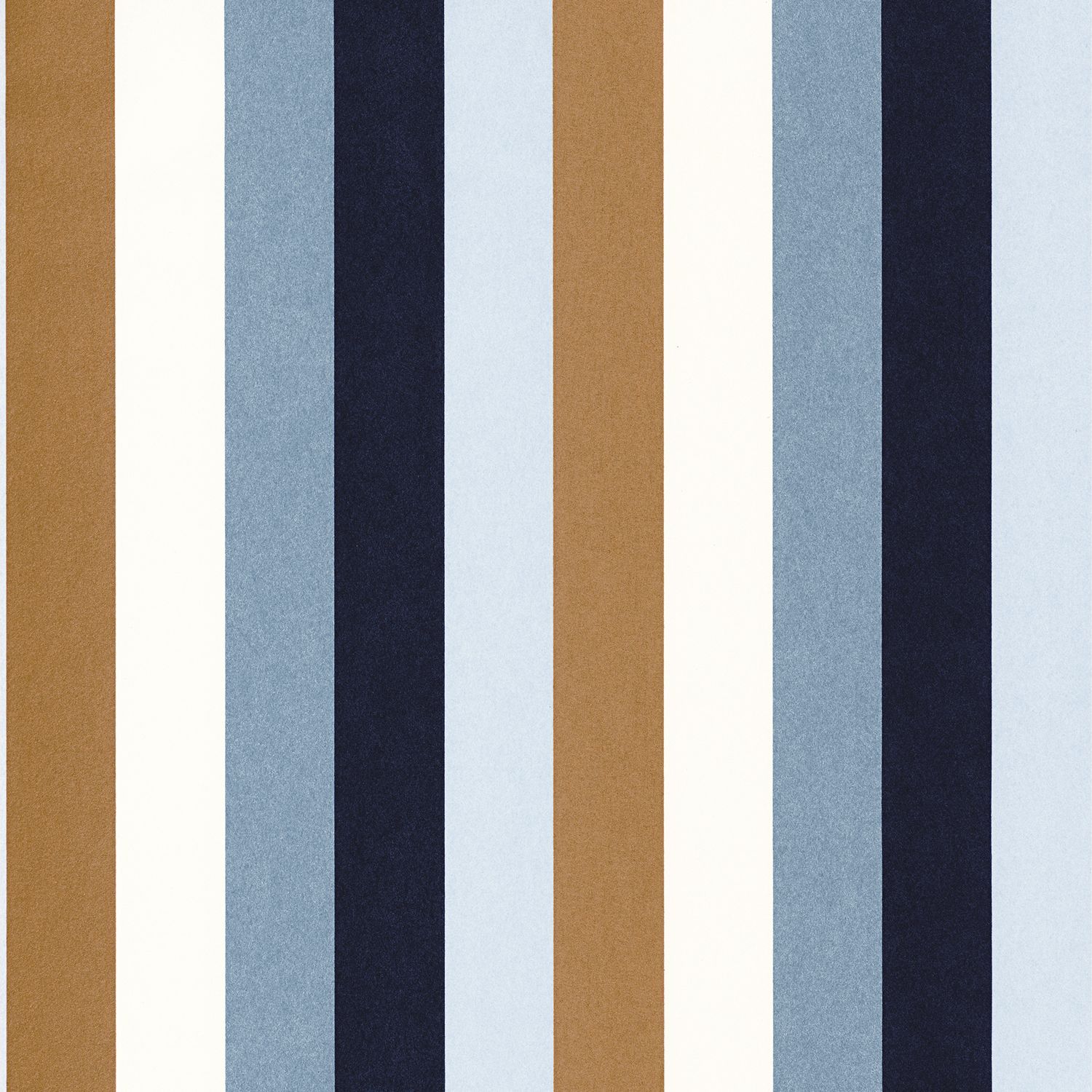Structural striped wallpaper TRANSAT - PERSIAN BLUE/ORANGE