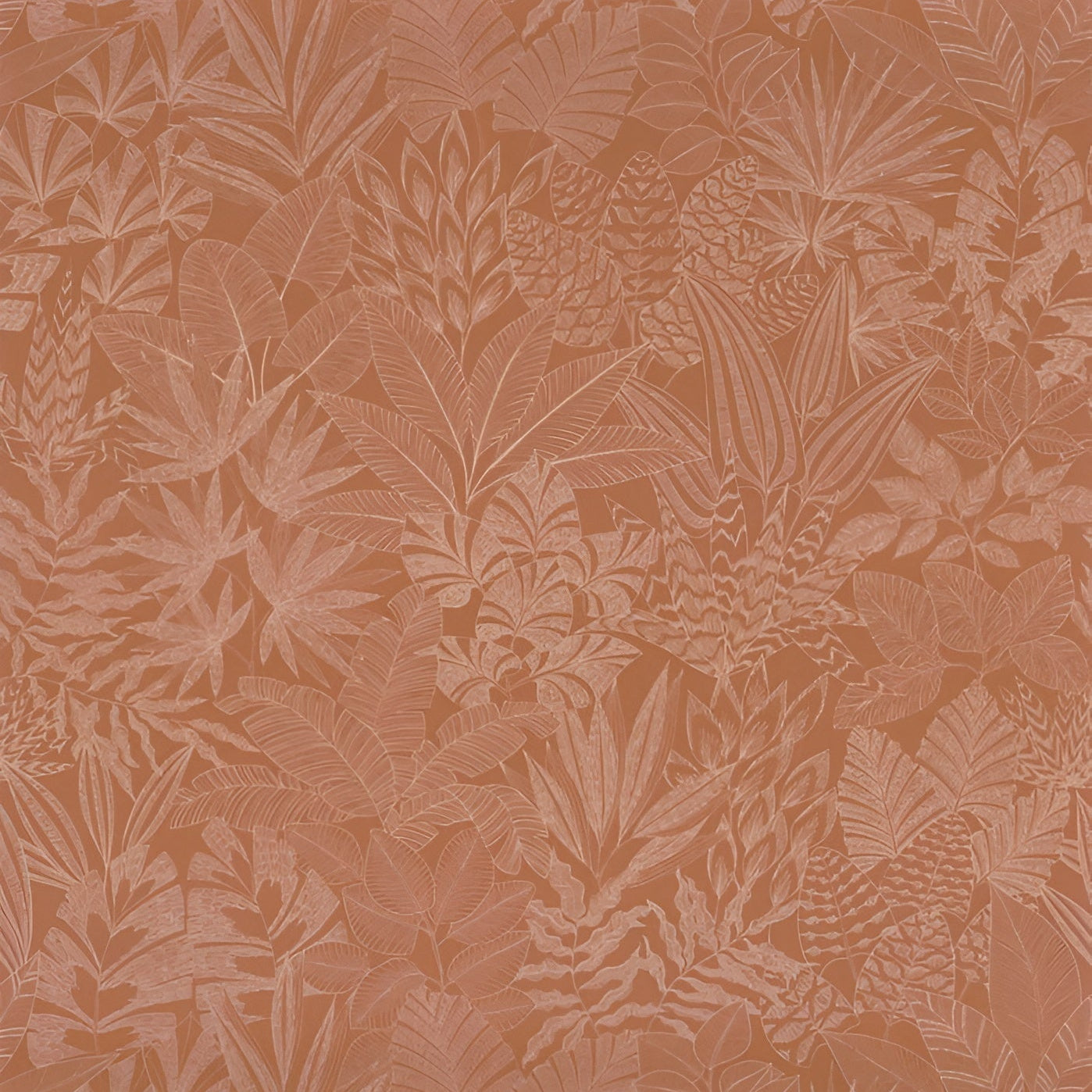 Plant Motif Wallpaper DOUM - TERRE DE SIENNE Terracotta