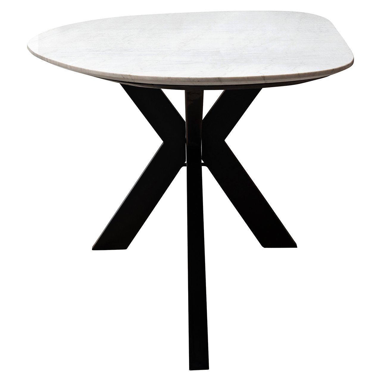 TROCADERO table white marble with black base
