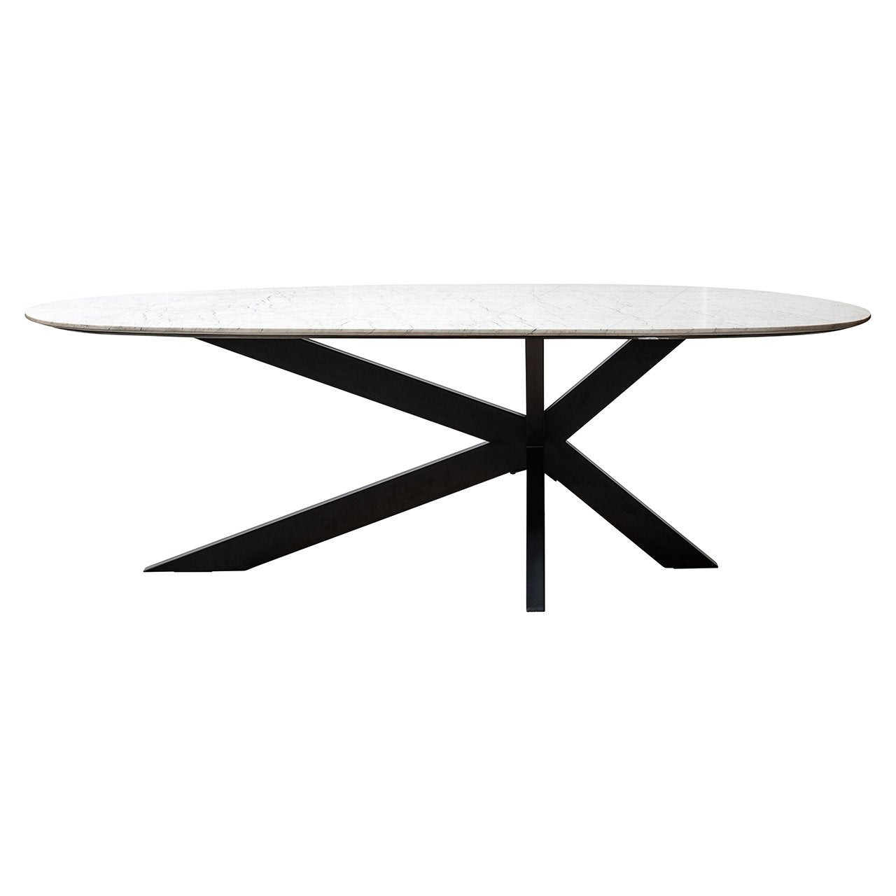 TROCADERO table white marble with black base