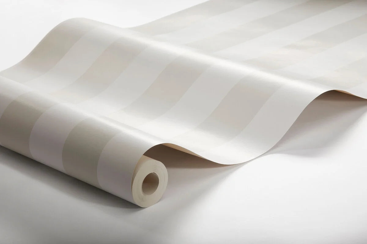 Tapeta flizelinowa papierowa w paski FALSTERBO STRIPE biały z beżowym