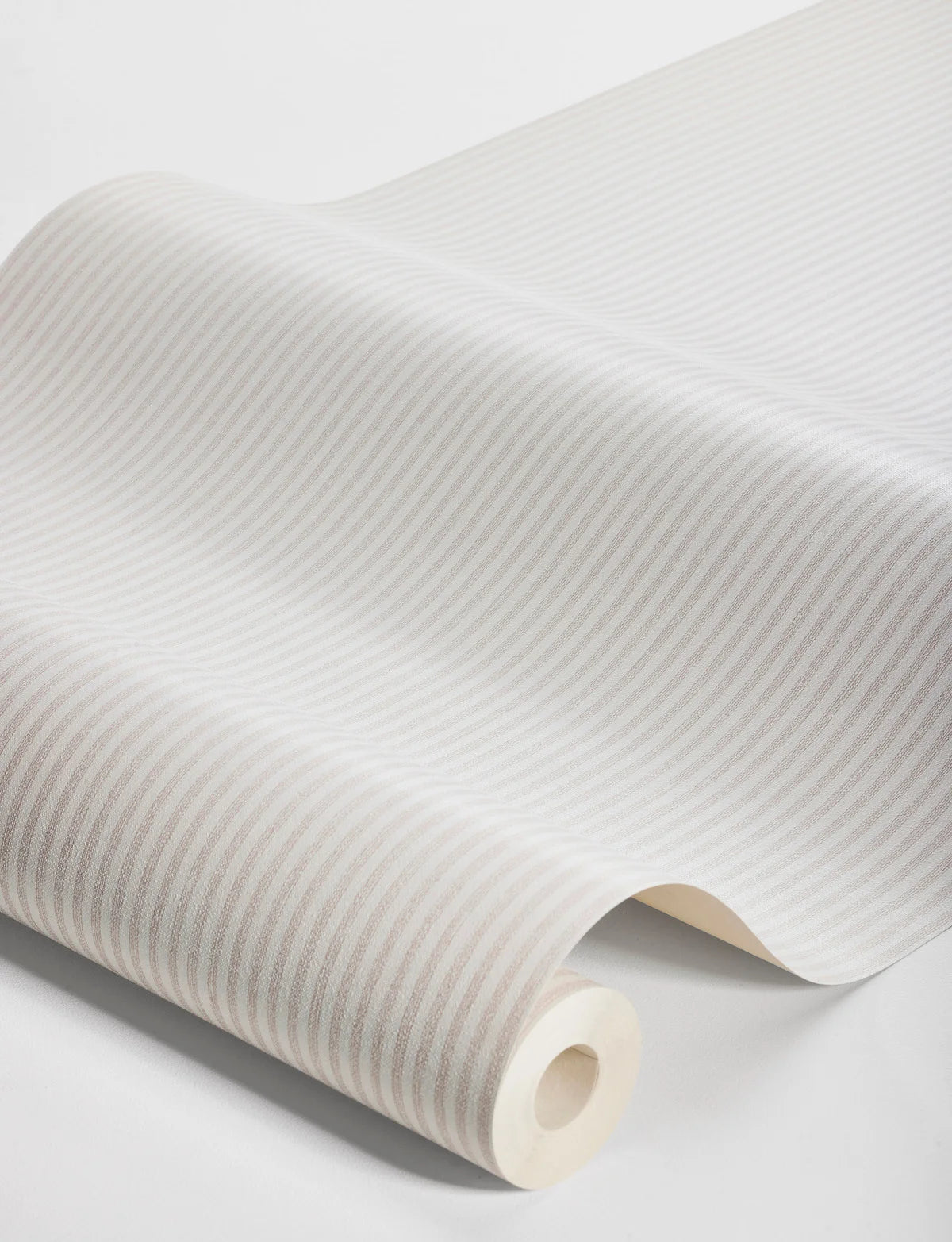 Tapeta strukturalna imitująca len w paski POLKA STRIPE różowy z beżowym