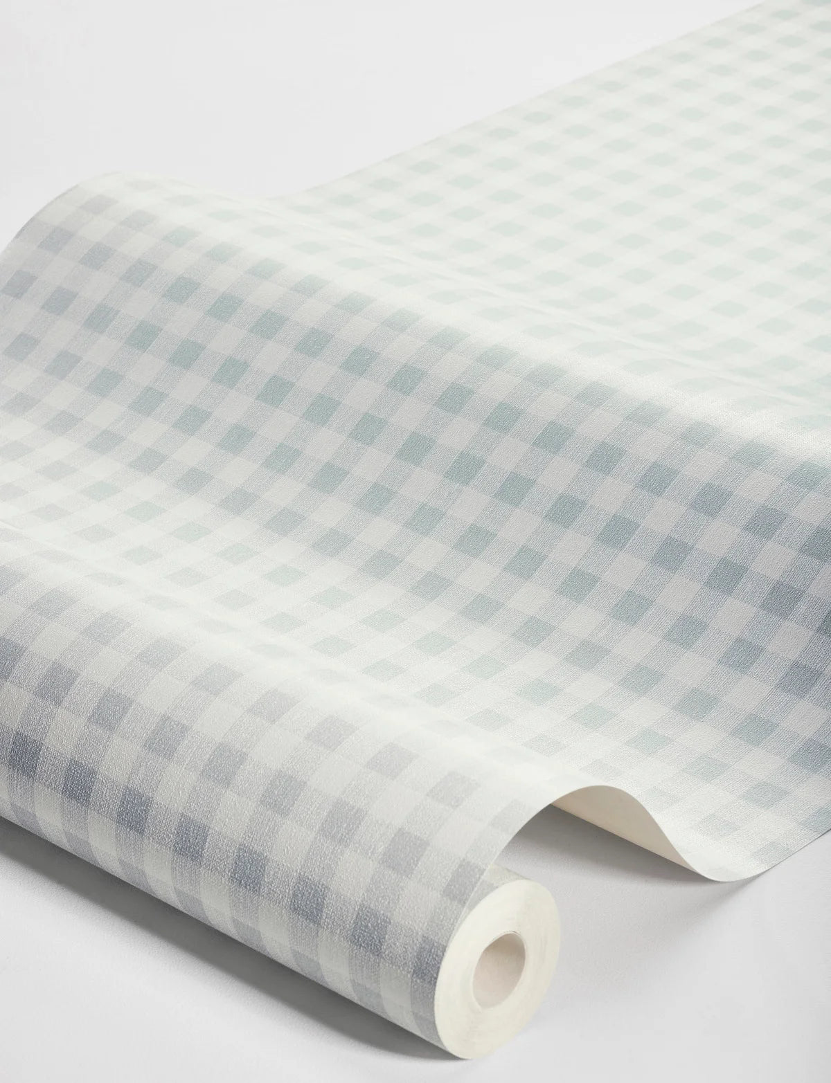Strukturierte Tapete, die Leinen im Karomuster imitiert, PICNIC CHECK, blau mit Weiß