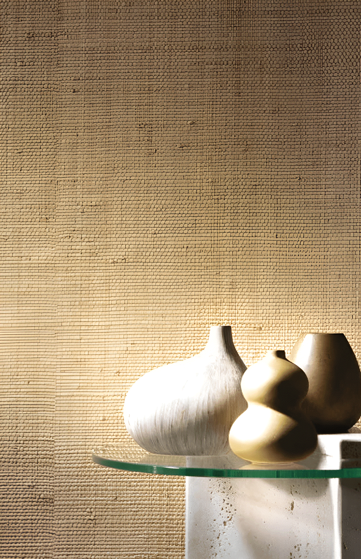 Natural structural wallpaper made of raffia KOMBA - BEIGE beige