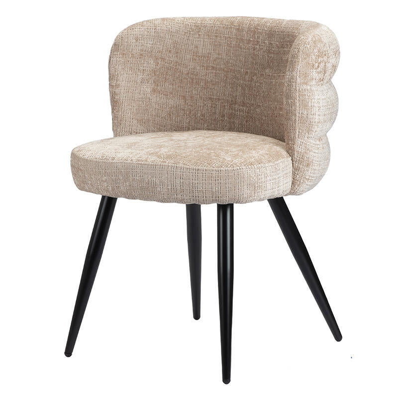 Stuhl CLOUD creme-beige mit schwarzem Gestell