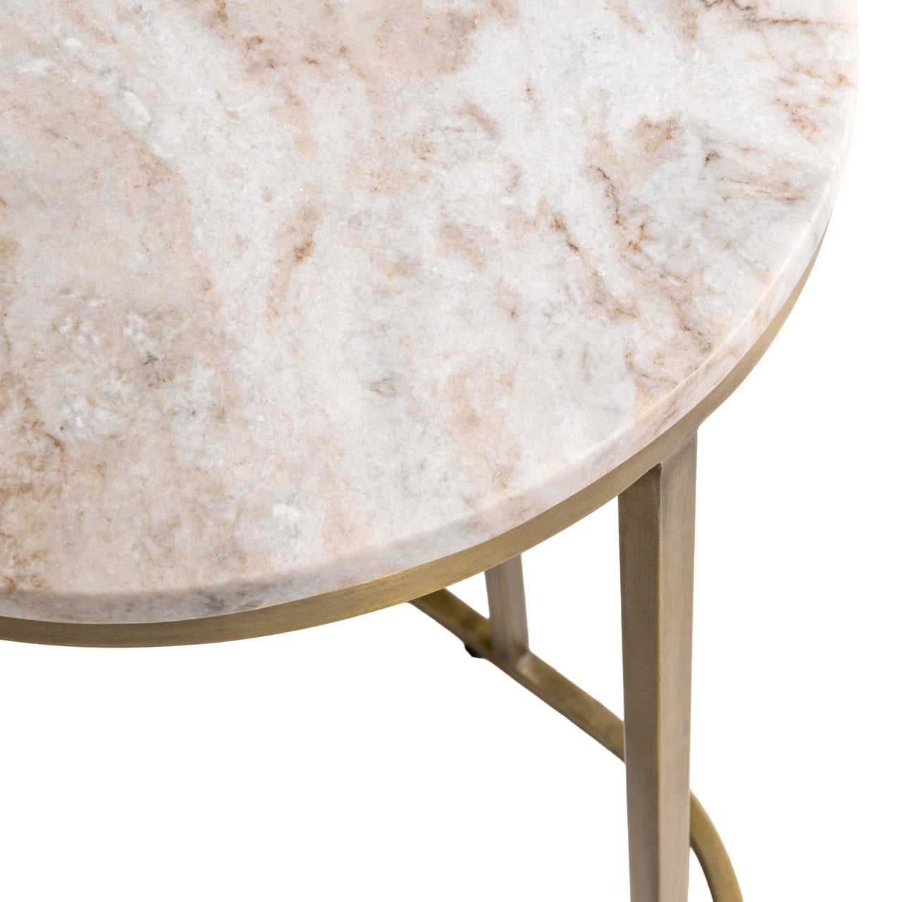 Beistelltisch BOTTEGA gold mit Marmorplatte