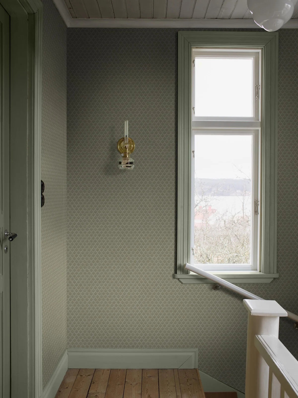 Tapeta flizelinowa papierowa z geometrycznym wzorem SVEA zielony