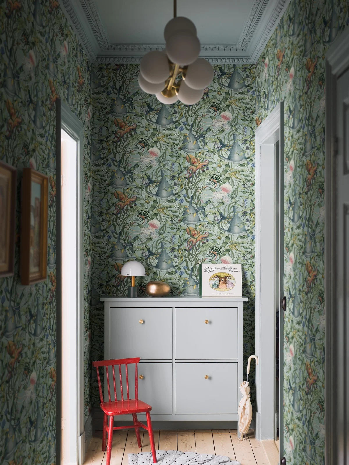 Tapeta dziecięca z motywem morskich zwierząt UNDERWATER MAGIC turkusowy