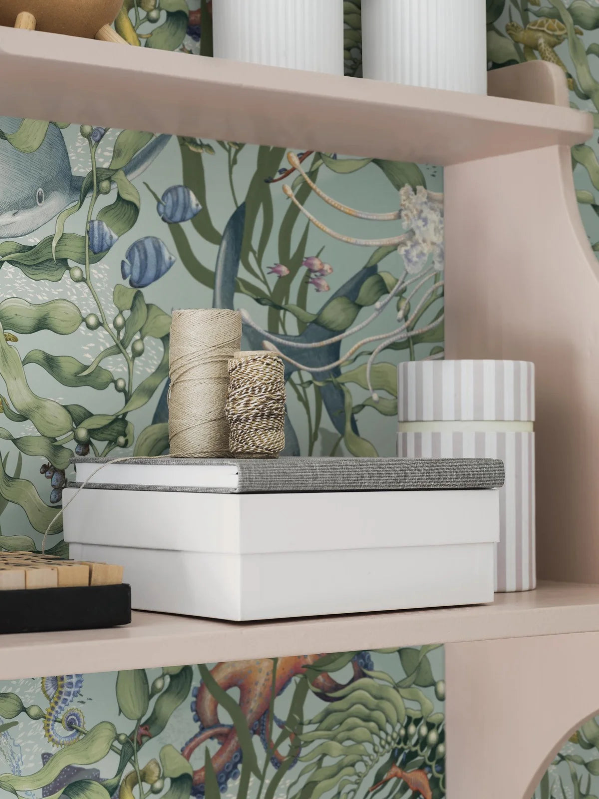 Tapeta dziecięca z motywem morskich zwierząt UNDERWATER MAGIC turkusowy