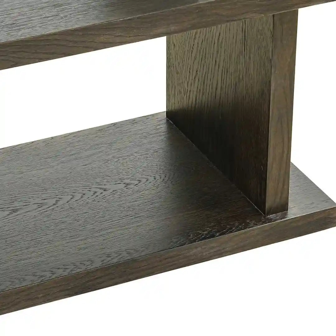 WALDORF shelf dark brown wood and stone