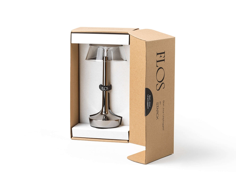 Tragbare Lampe BON JOUR UNPLUGGED blau mit transparentem Schirm