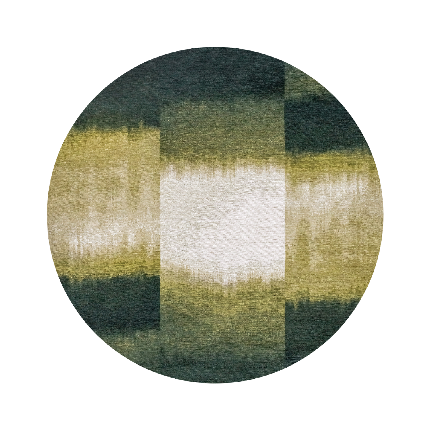 Dywan okrągły SENDAI zielony z białym