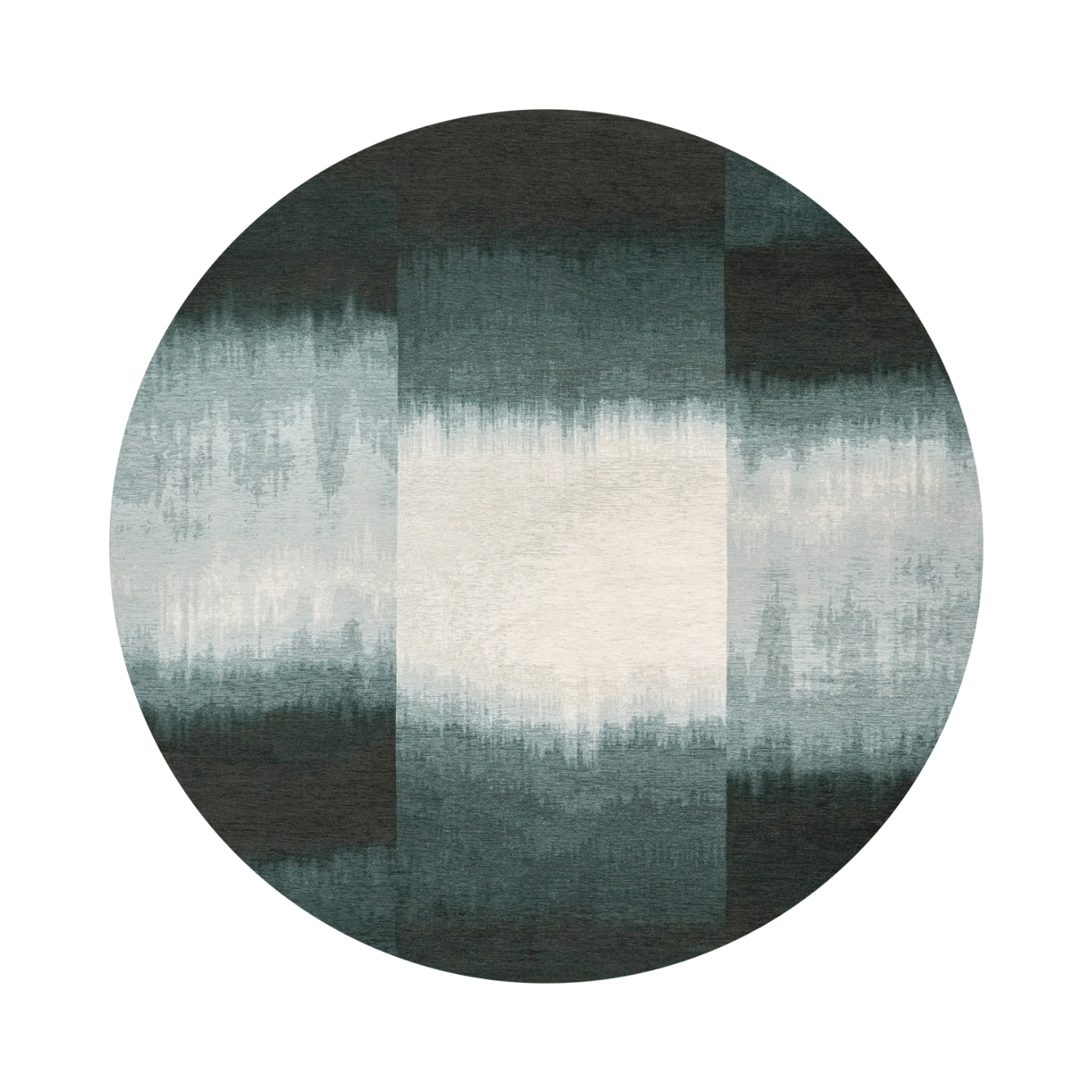 Dywan okrągły SENDAI niebieski z białym