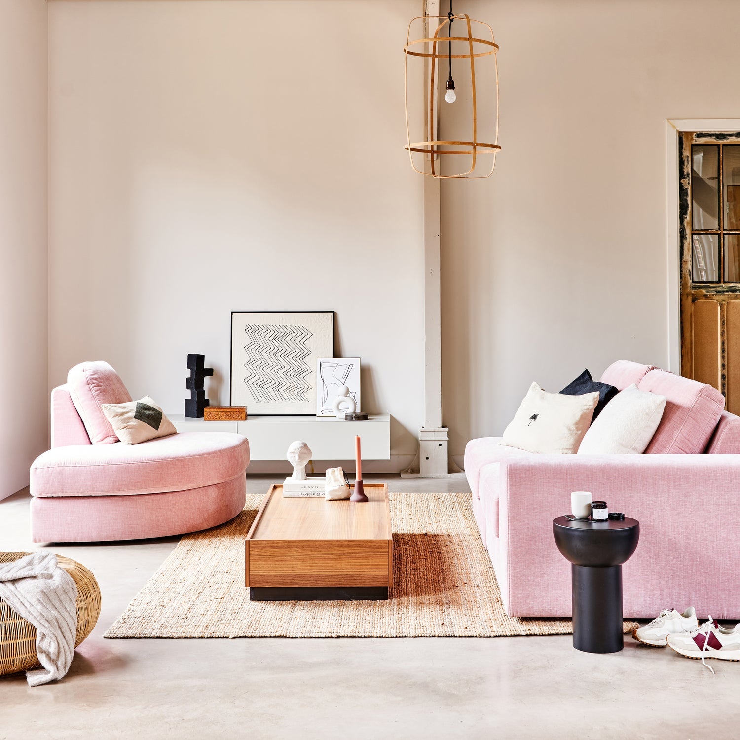 Sofa FAMILY - open left-side module pink