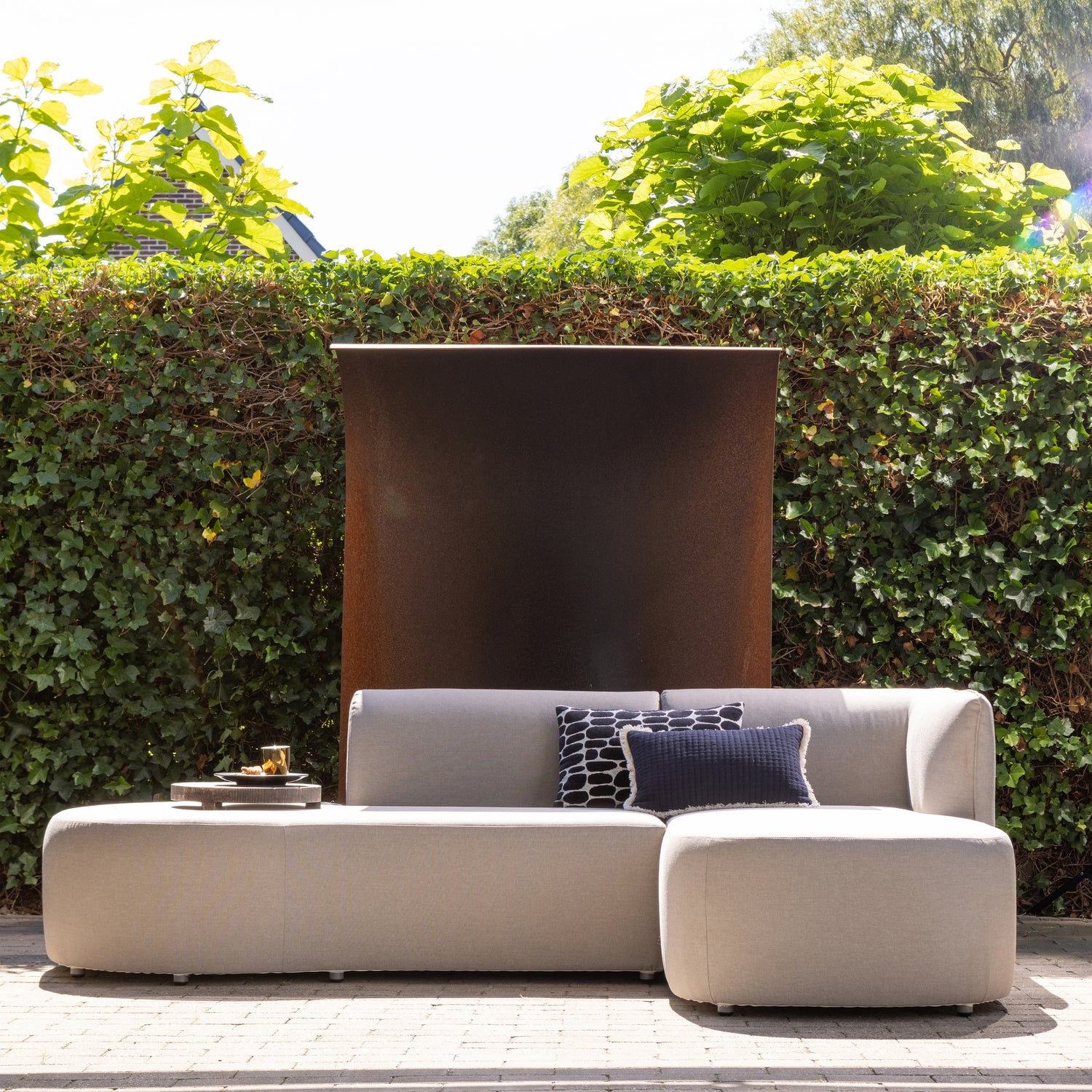 Right-facing garden corner sofa CHIOS sand