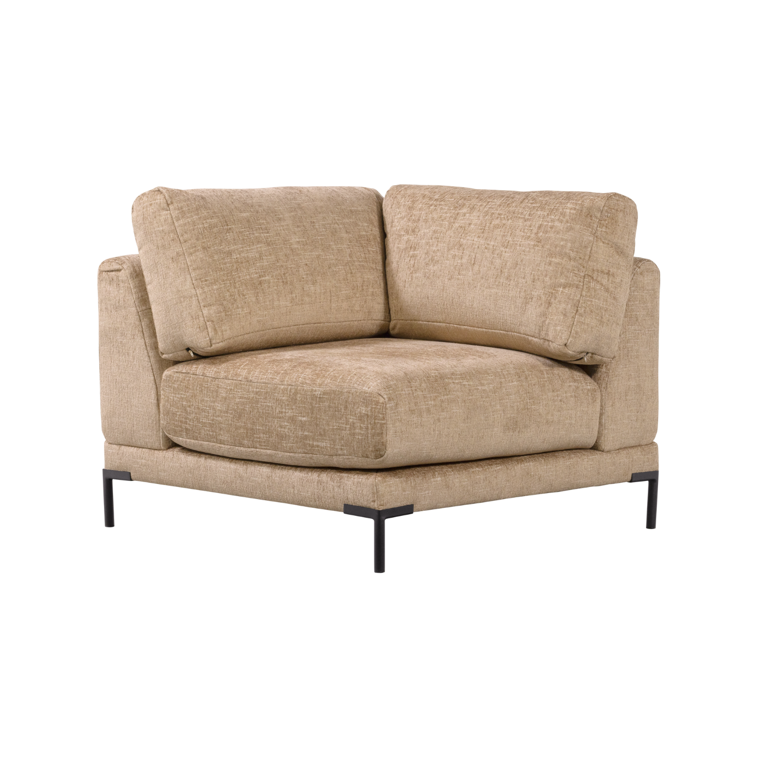 Sofa COUPLE - Eckmodul in butterfarbener Melange