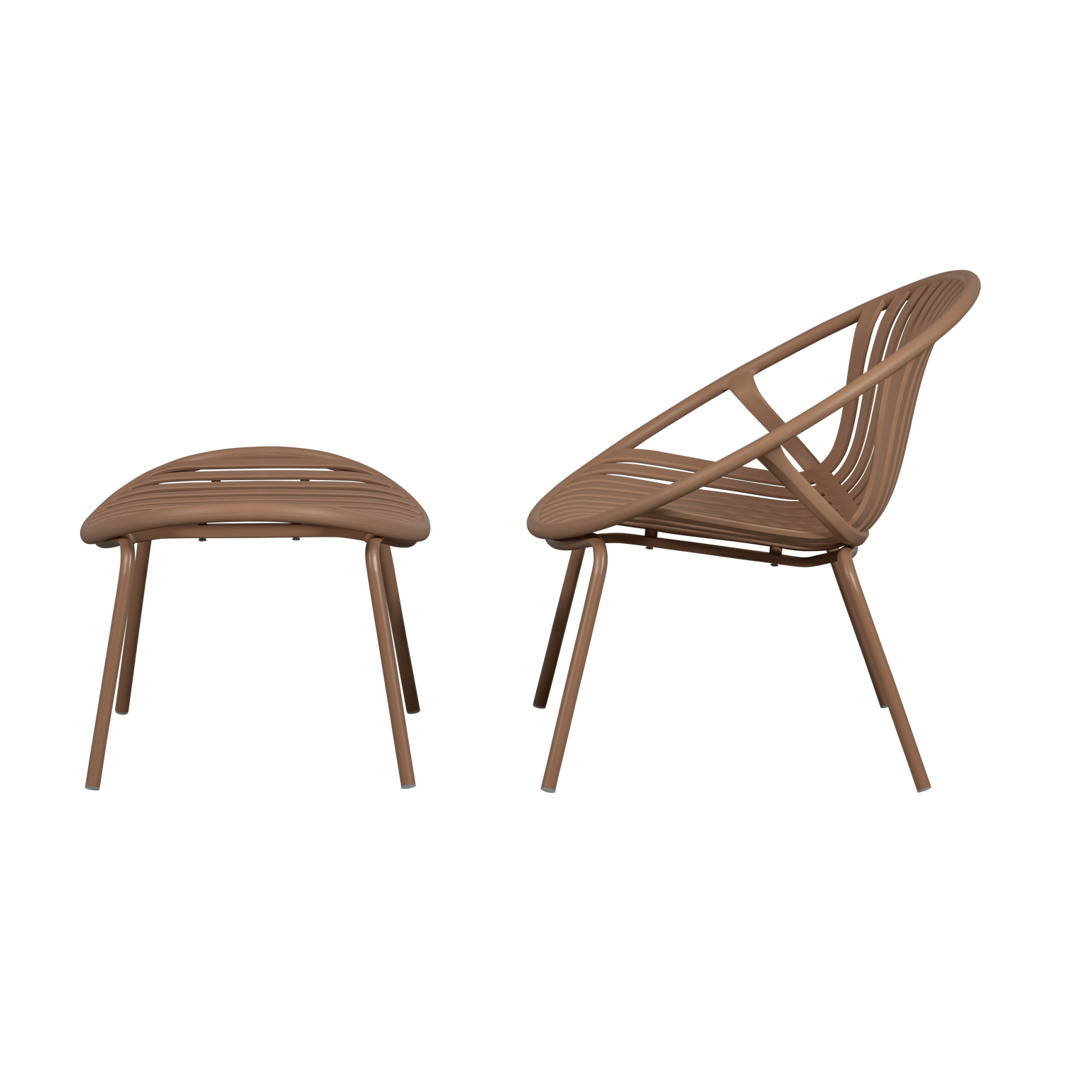 Fotel ogrodowy z podnóżkiem BRUCE łososiowy