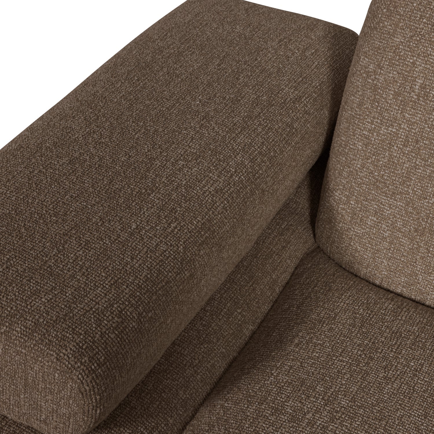 Sofa modułowa MOJO - element lewostronny ciemnobrązowy bouclé
