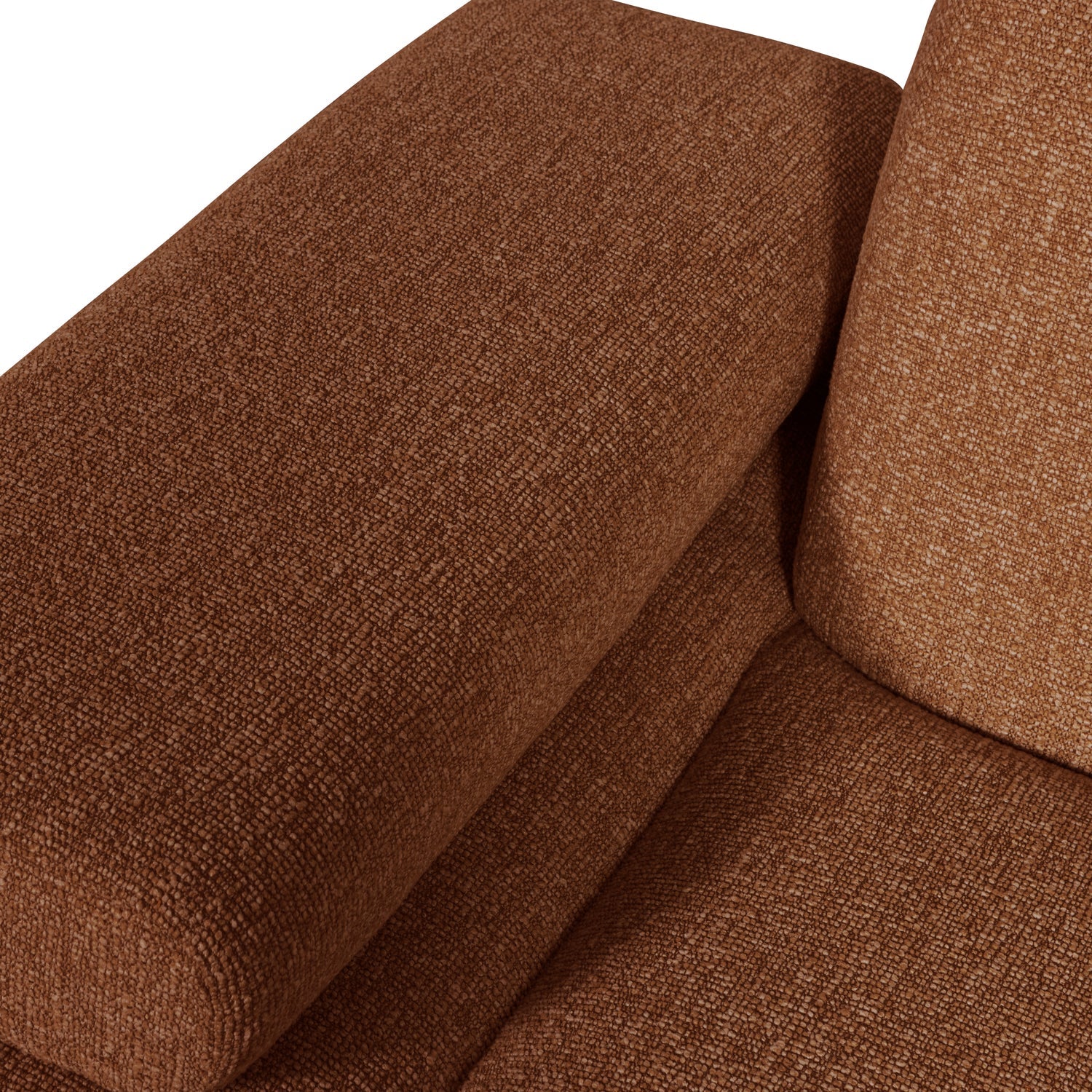 Sofa modułowa MOJO - element lewostronny brązowy bouclé