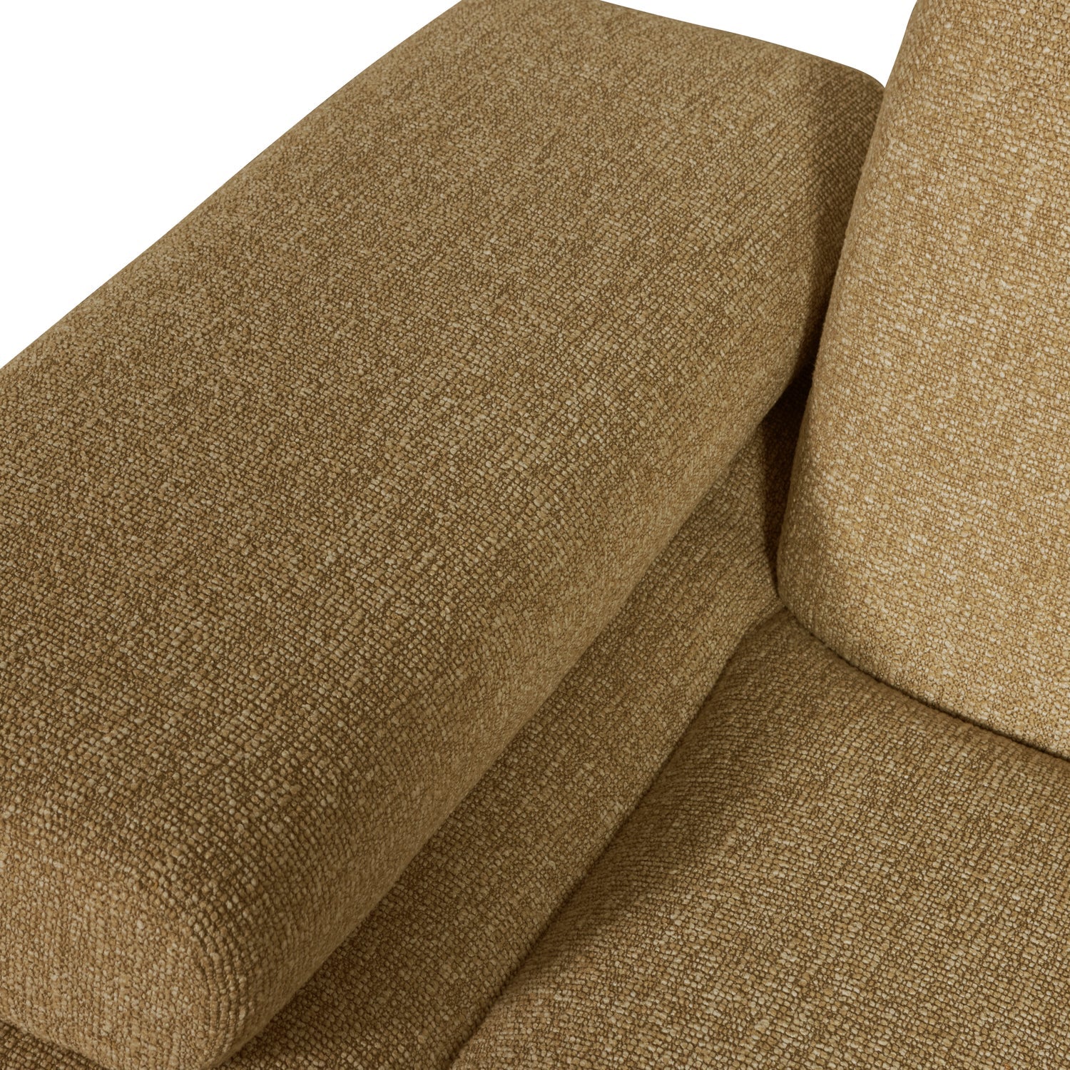 Sofa modułowa MOJO - element lewostronny ciemny miodowy bouclé