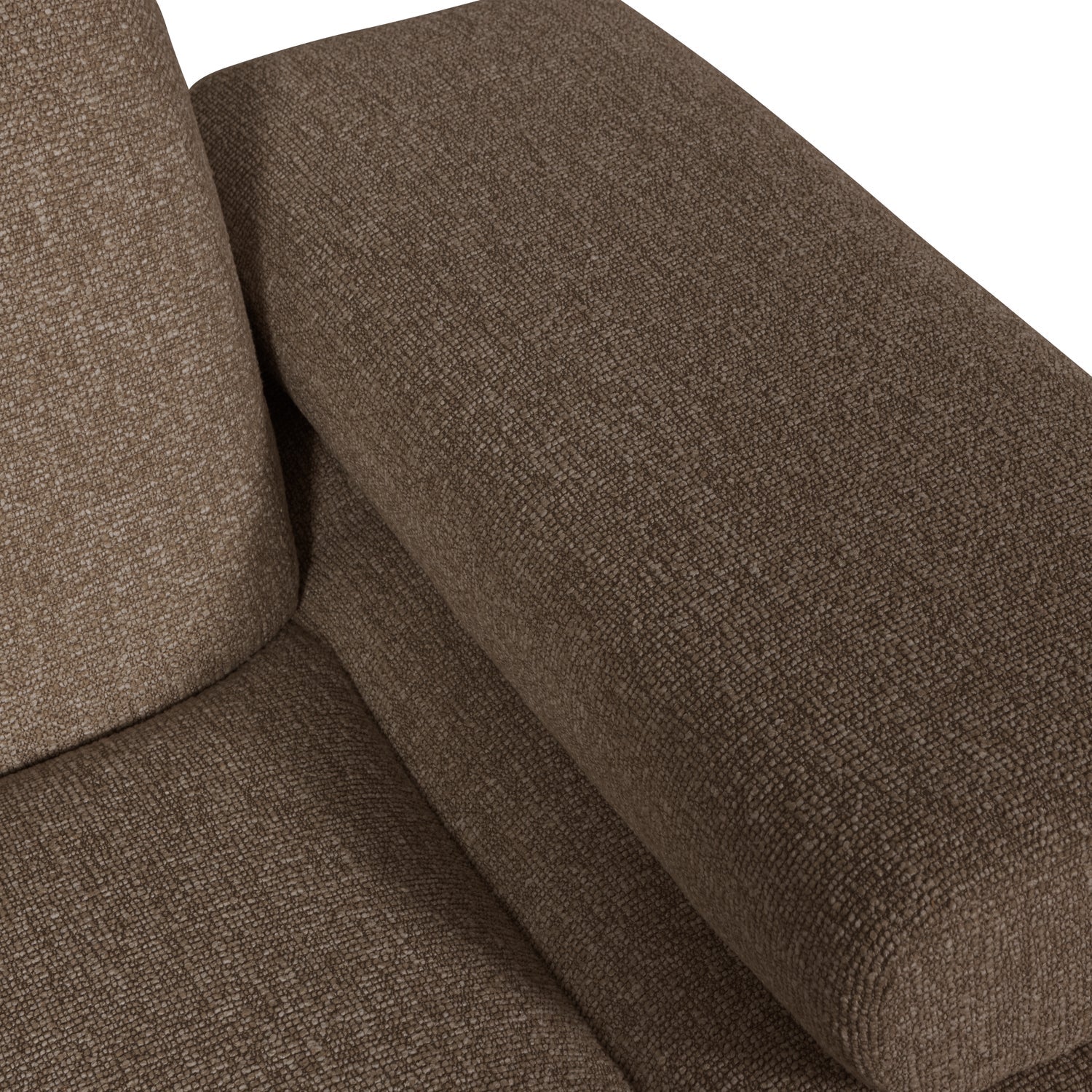 Sofa modułowa MOJO - element prawostronny ciemnobrązowy bouclé