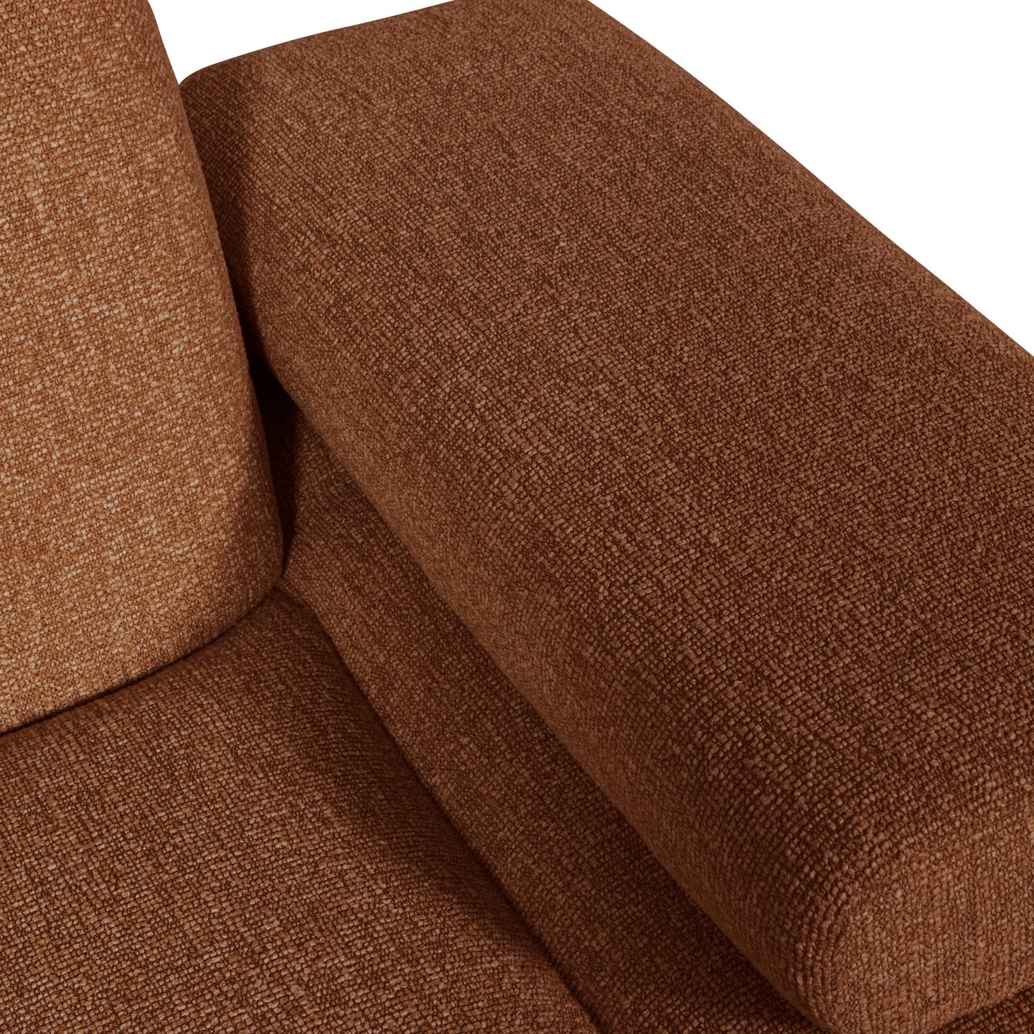 Sofa modułowa MOJO - element prawostronny brązowy bouclé