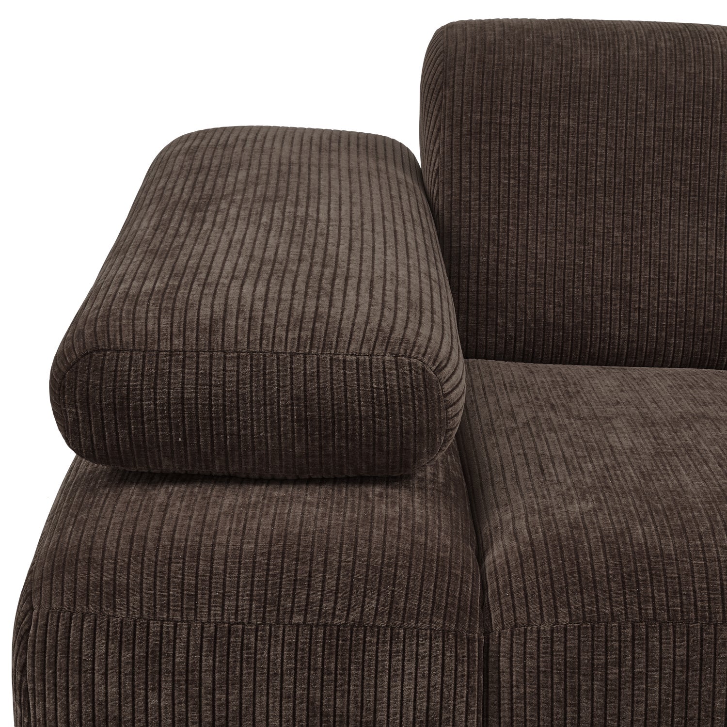 MOJO modular sofa - left-sided single element in dark brown corduroy [Klaudia]