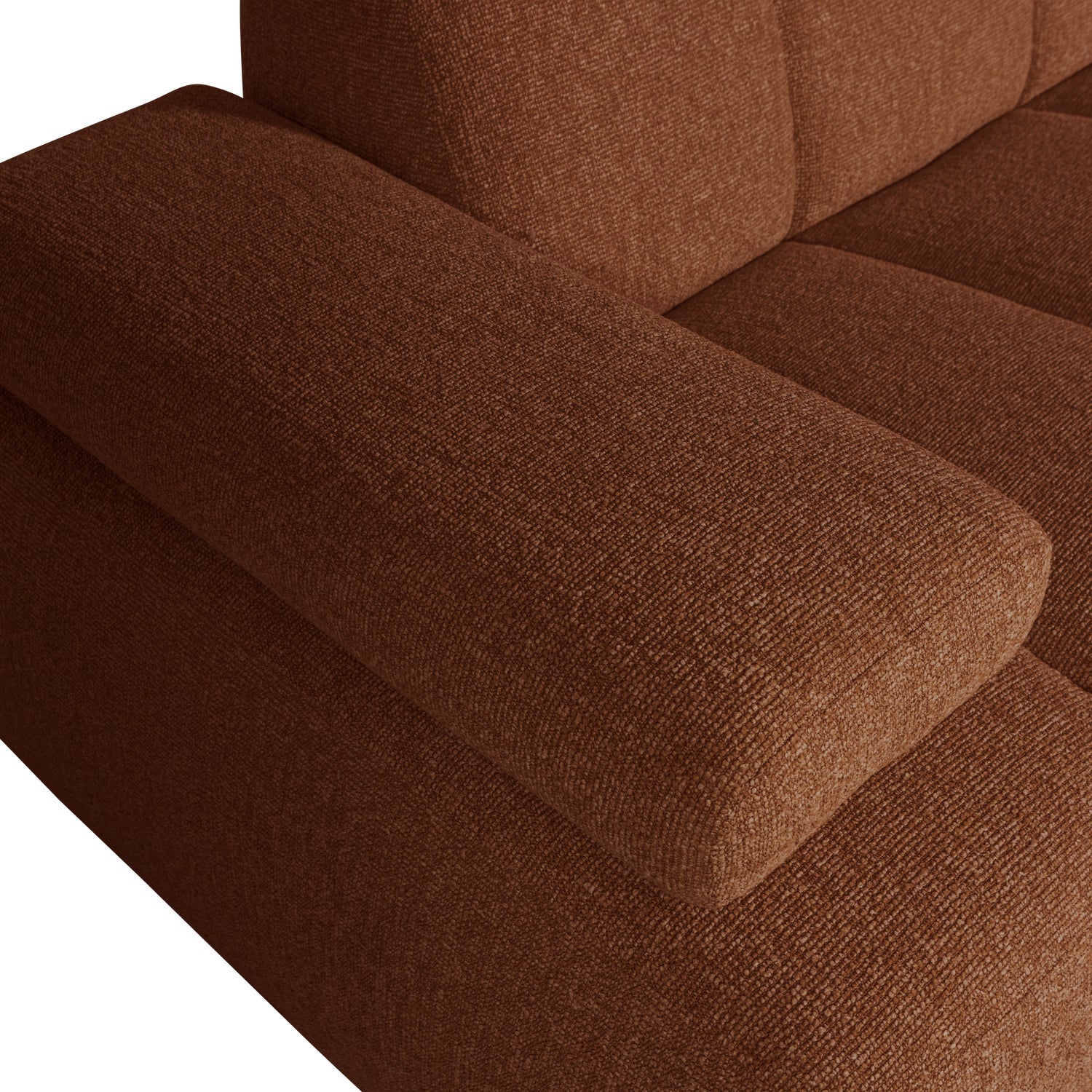 Sofa modułowa MOJO - element 1,5-osobowy lewostronny brązowy bouclé