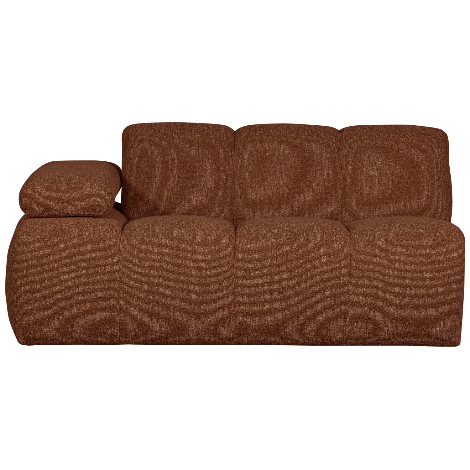 Sofa modułowa MOJO - element 1,5-osobowy lewostronny brązowy bouclé