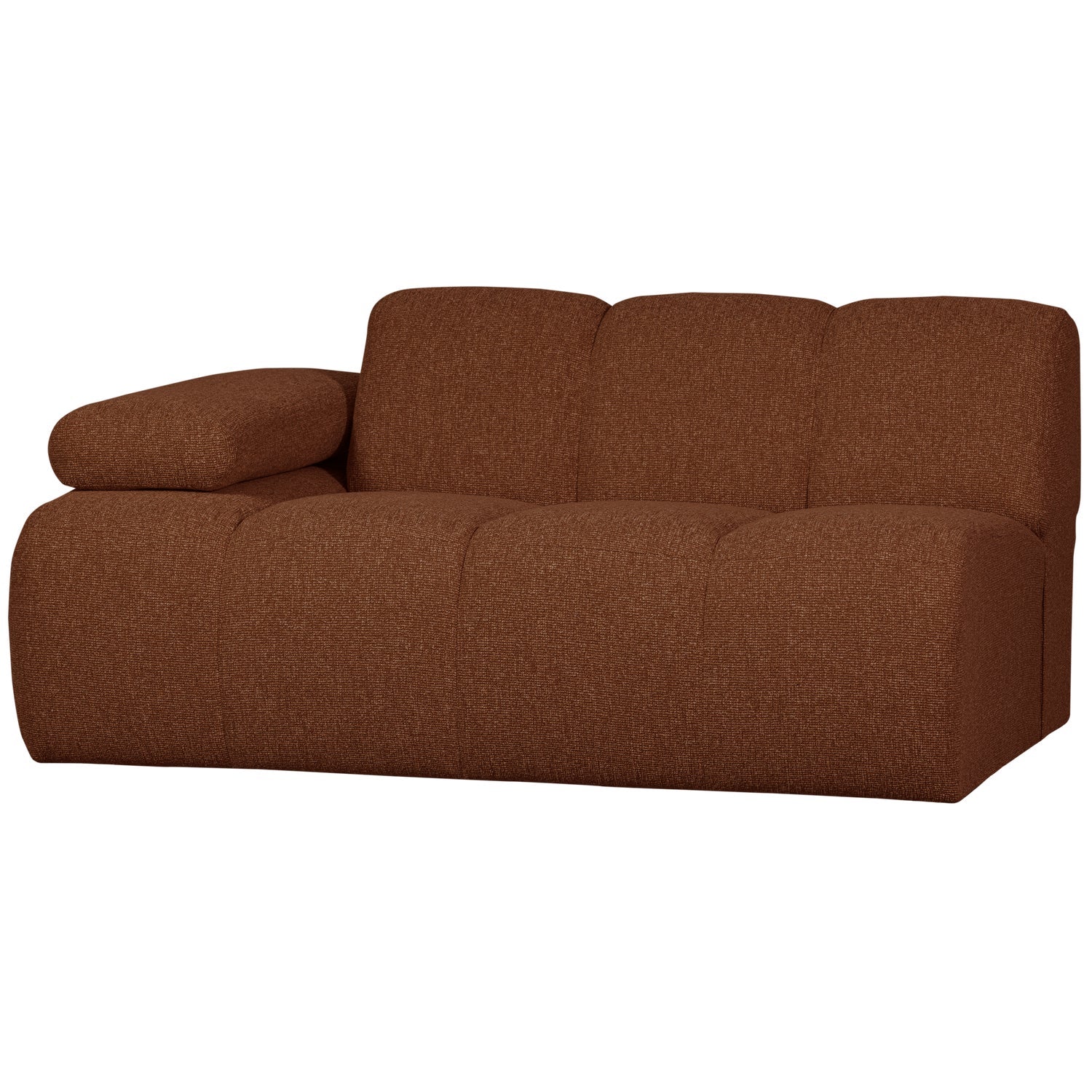 Sofa modułowa MOJO - element 1,5-osobowy lewostronny brązowy bouclé