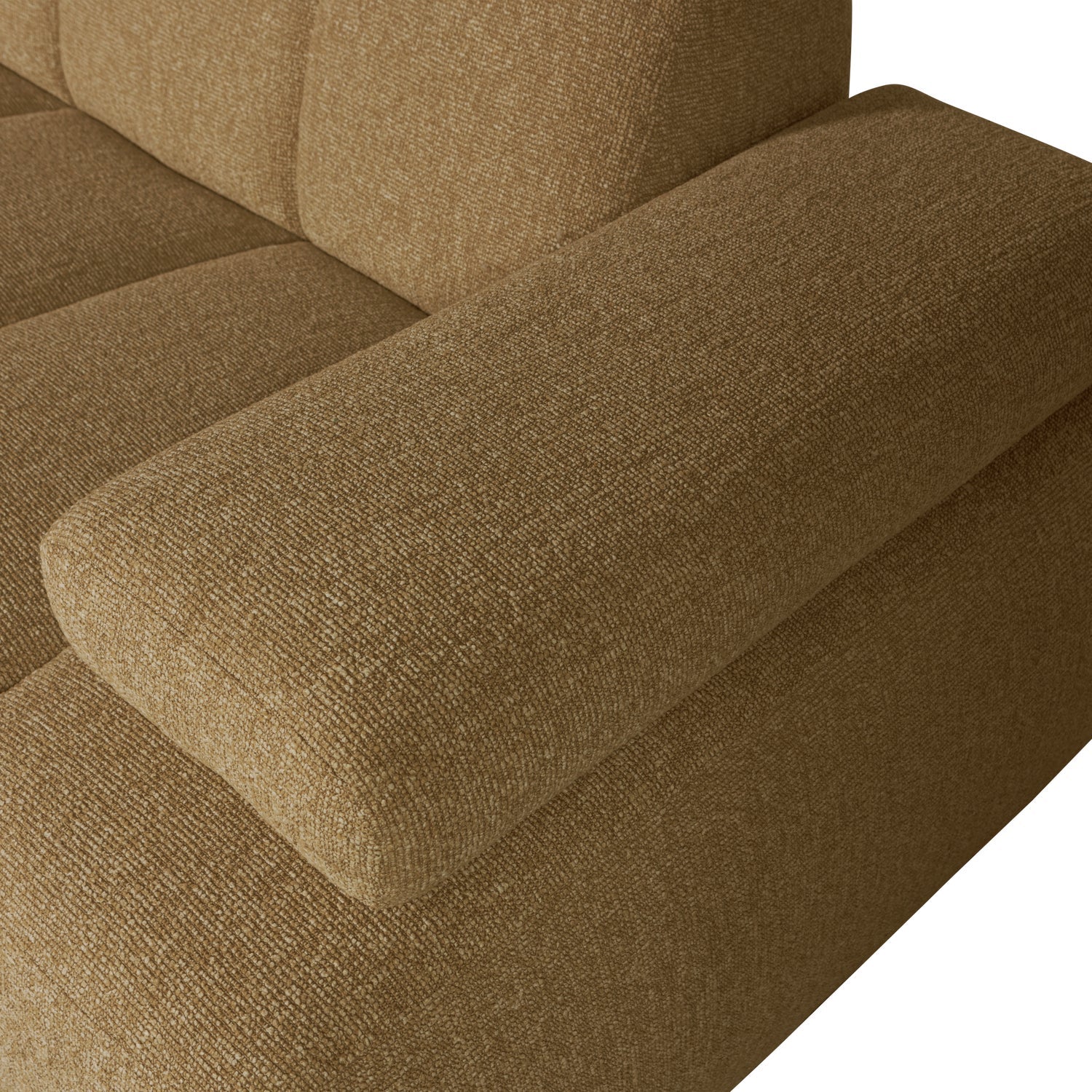 Sofa modułowa MOJO - element 1,5-osobowy prawostronny ciemny miodowy bouclé
