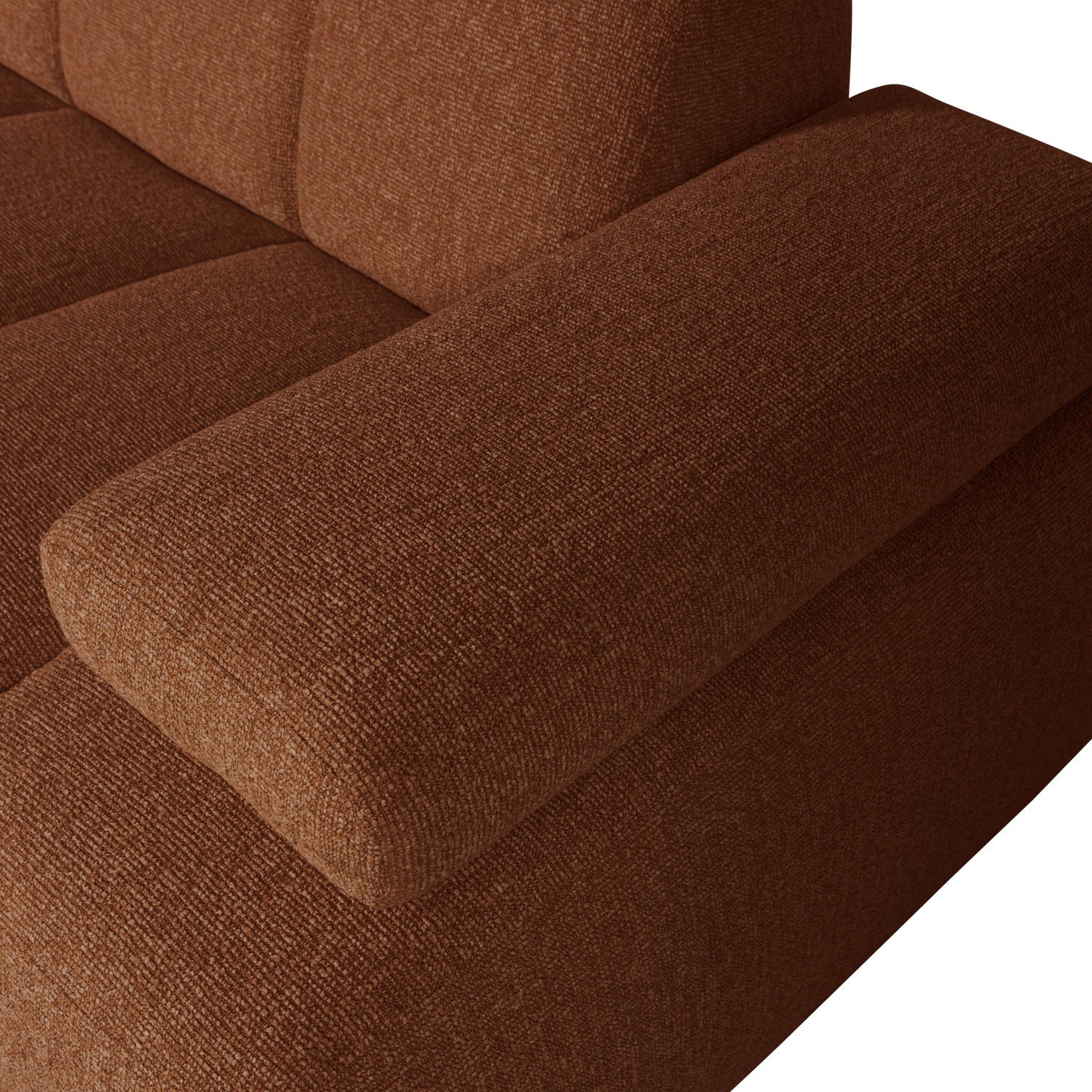 MOJO modular sofa - 1.5-seater right-facing brown bouclé element [Klaudia]