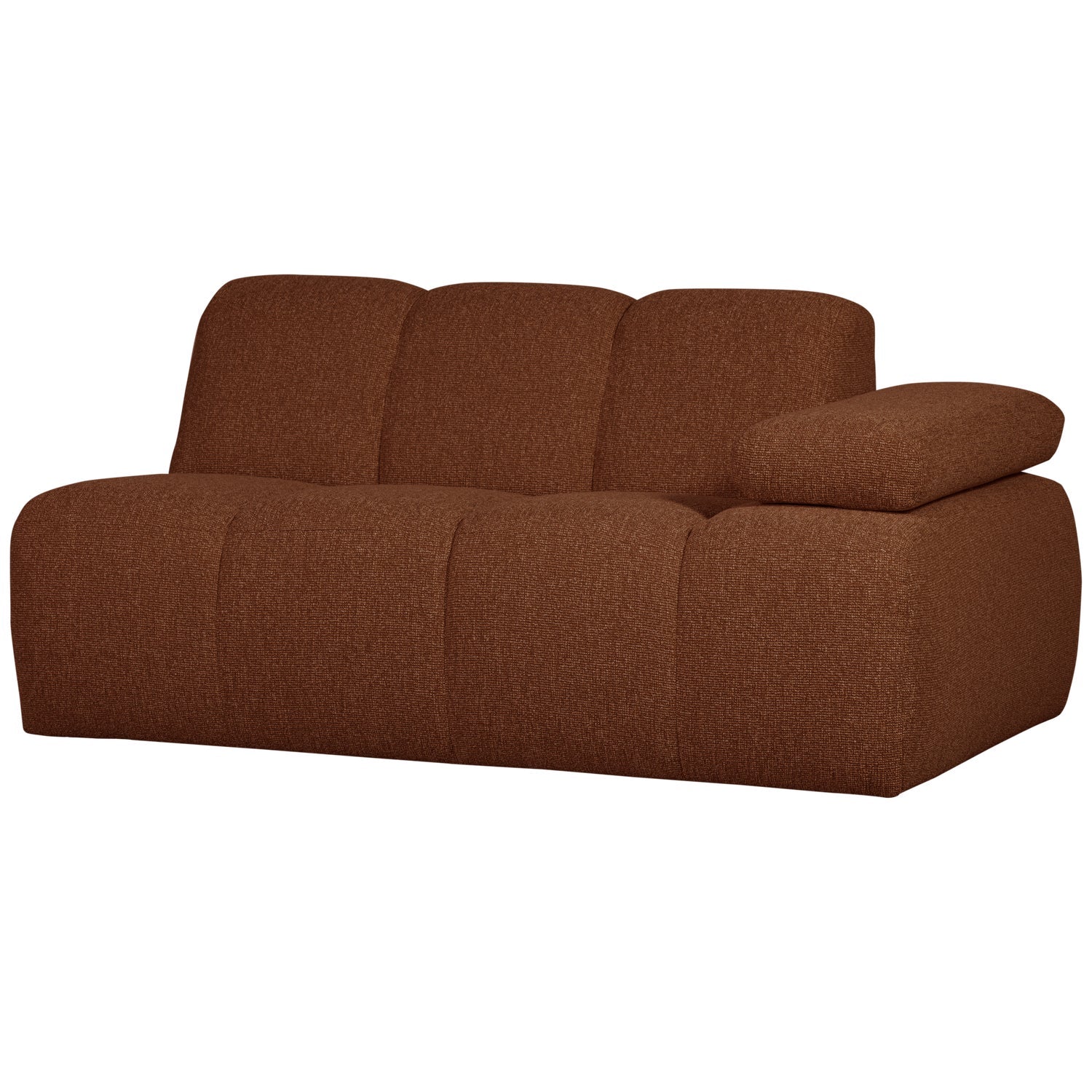 MOJO modular sofa - 1.5-seater right-facing brown bouclé element [Klaudia]