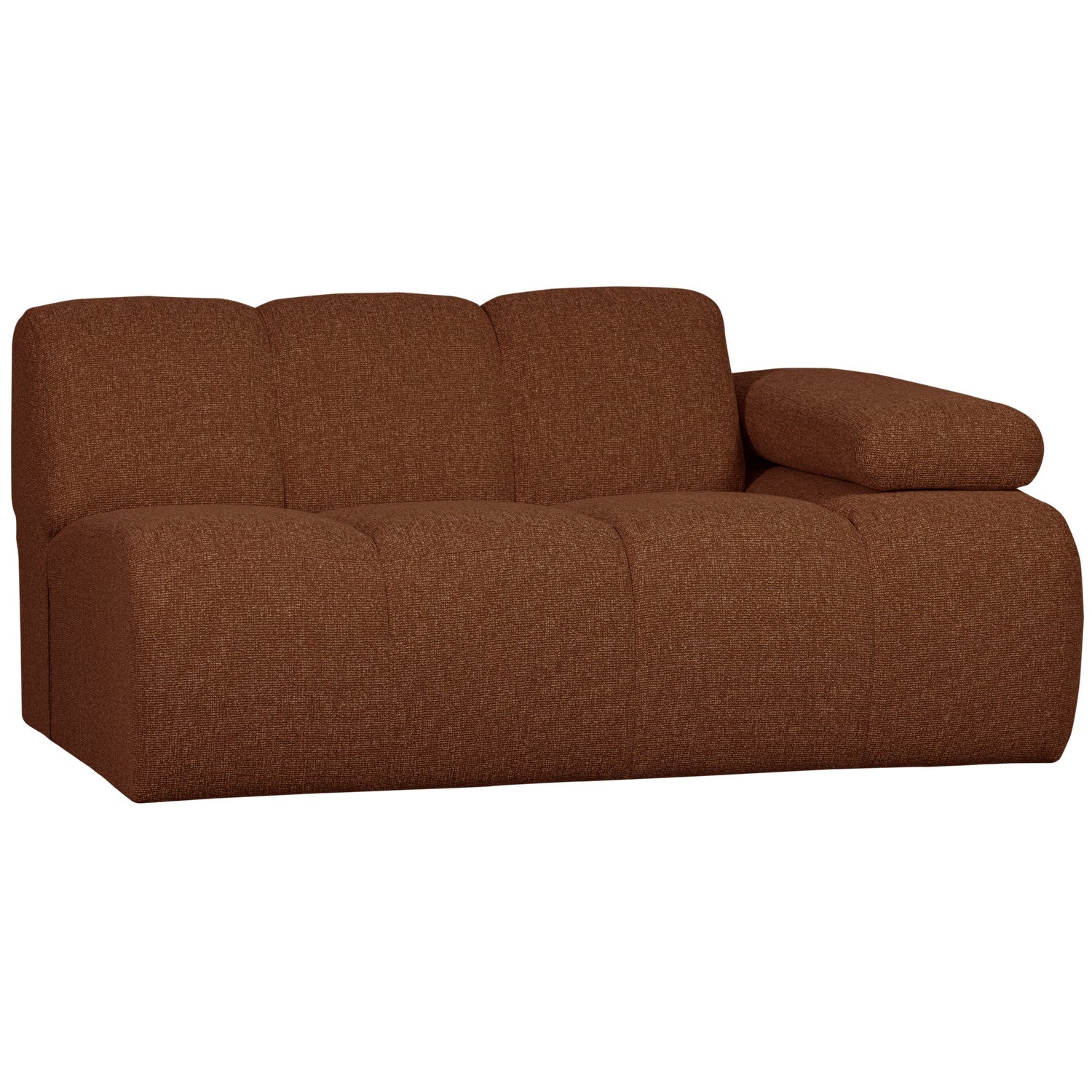 MOJO modular sofa - 1.5-seater right-facing brown bouclé element [Klaudia]