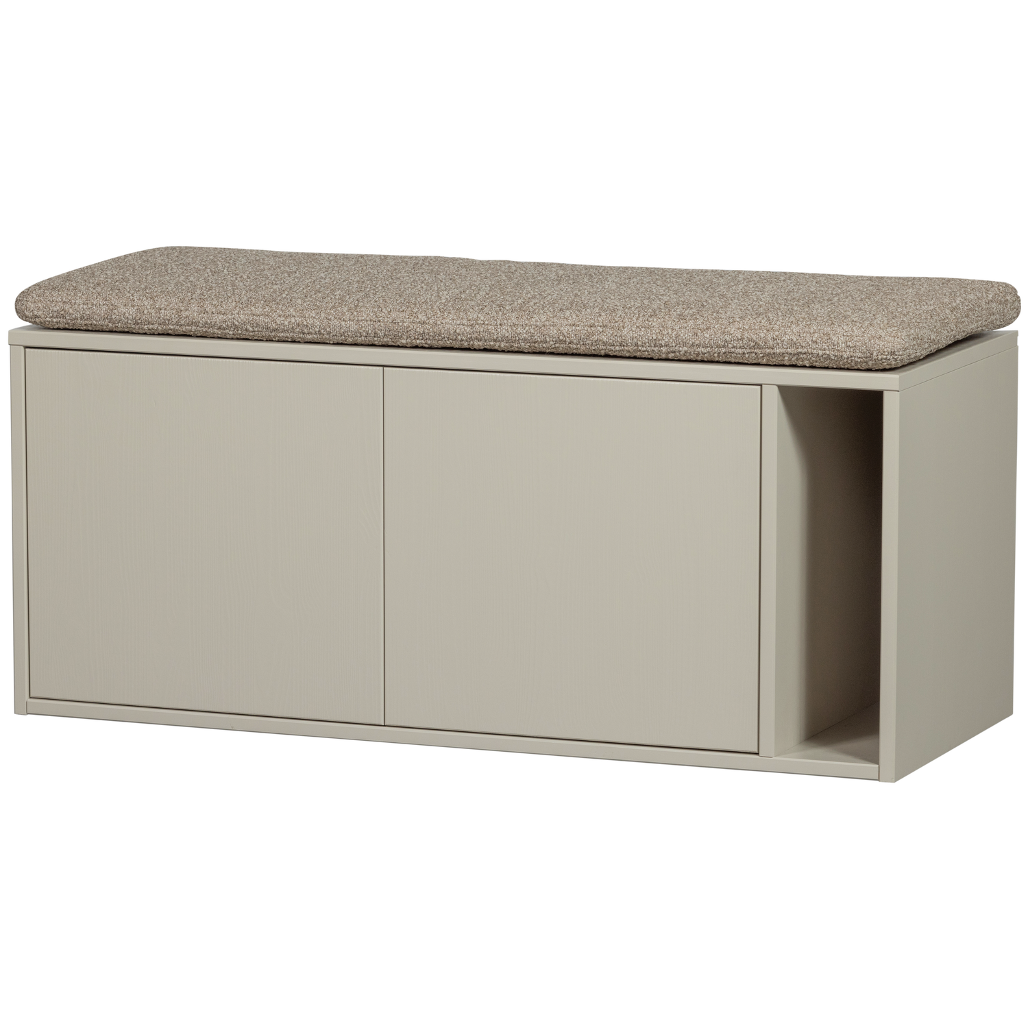 Sitzbank SETTLE mit gepolstertem Sitz in grau-beige