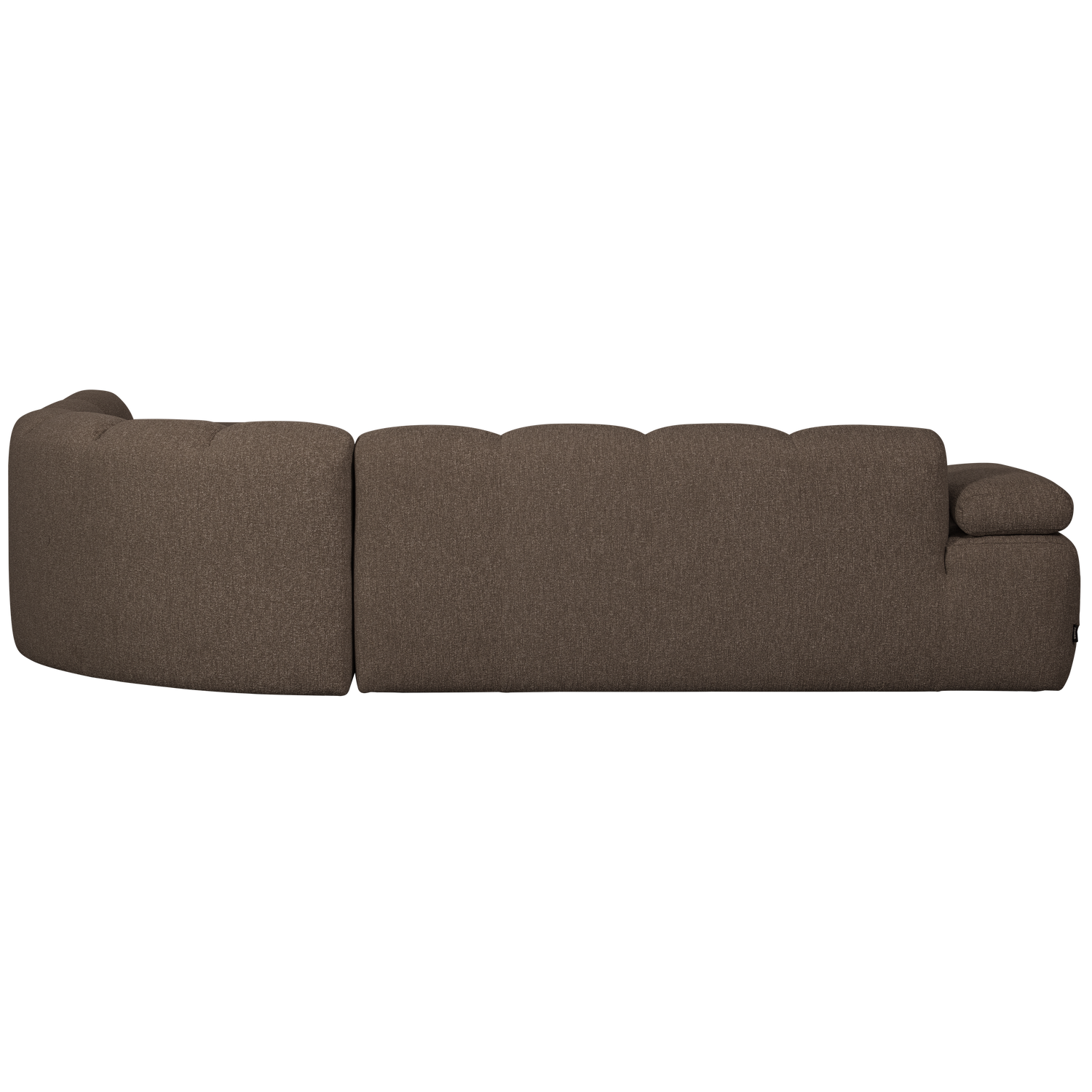 Right-facing modular sofa for 6 people MOJO brown mélange boucle