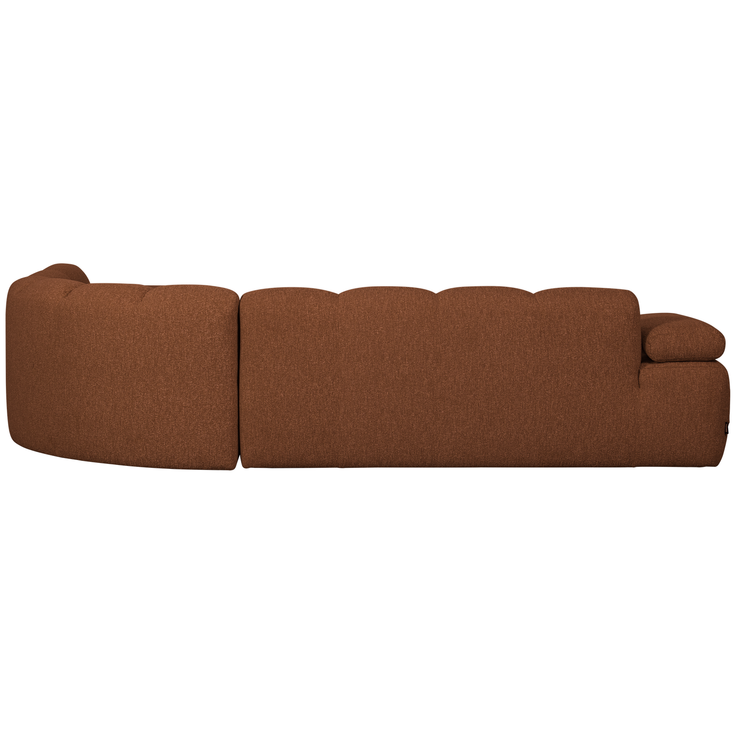 Right-facing modular sofa for 6 people MOJO rust brown mélange boucle