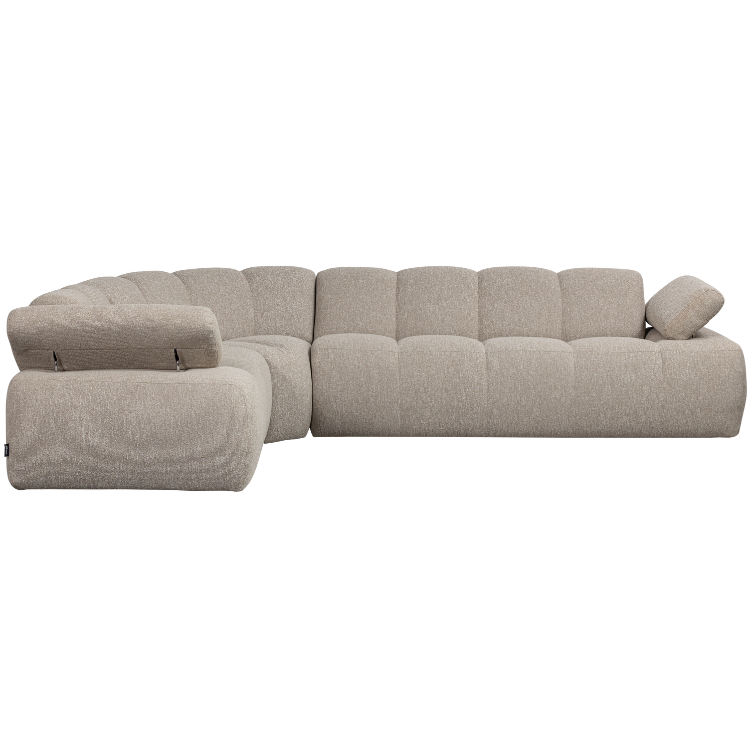 Left-facing modular sofa for 6 people MOJO sand mélange boucle