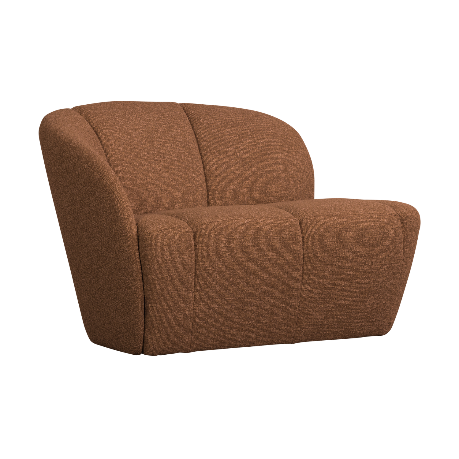 Left-facing 2-seater Sofa MOJO rust brown mélange boucle